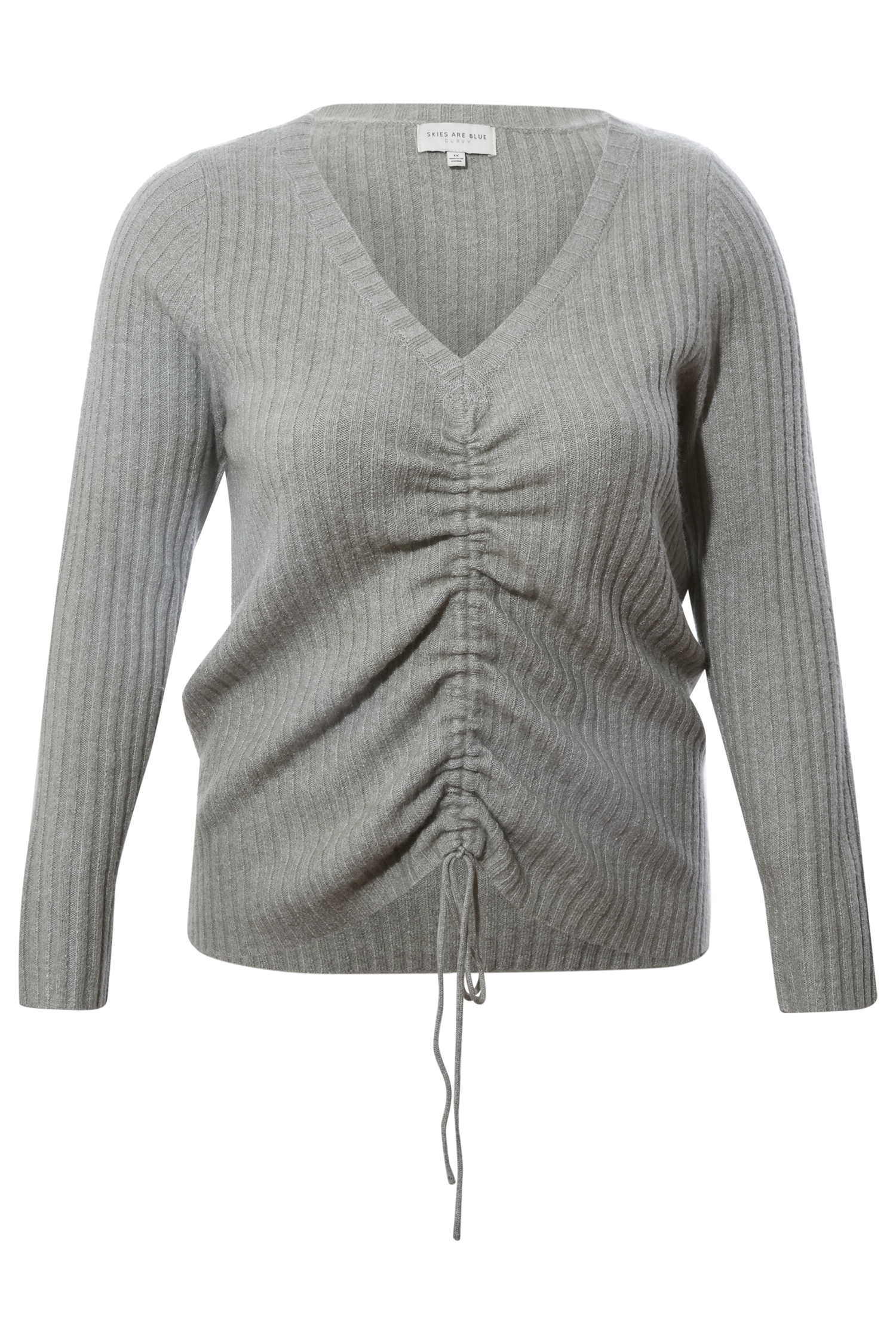 Ruched Rib Knit Sweater