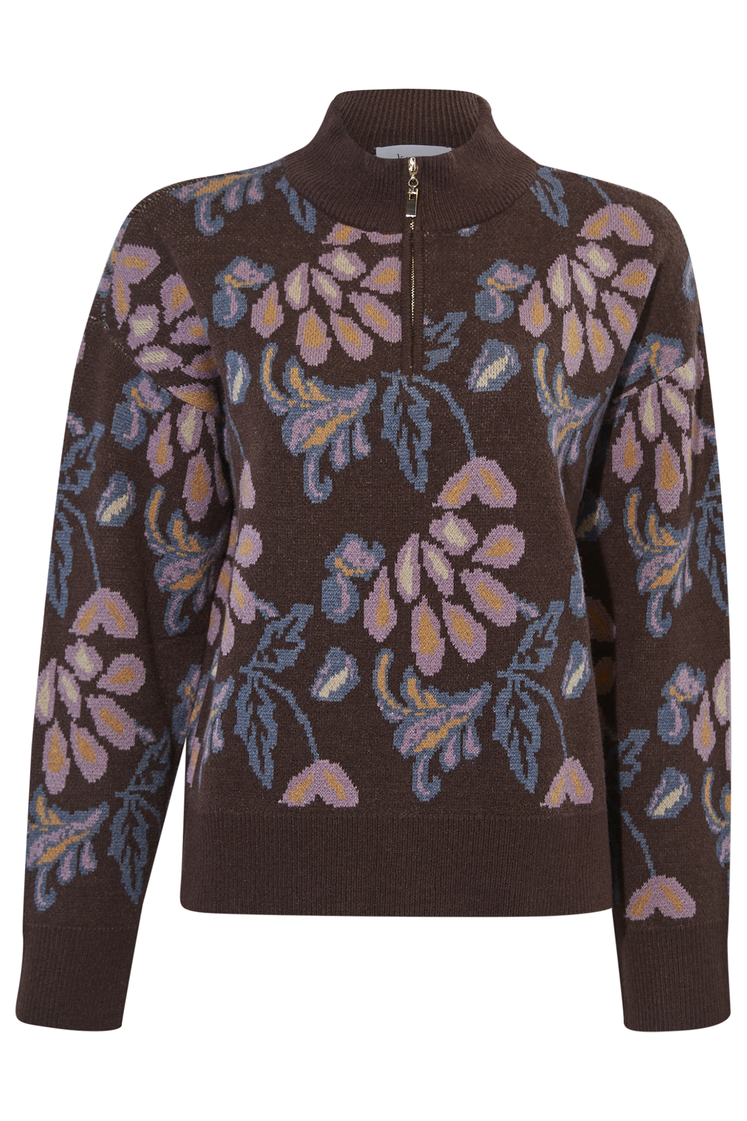 Jacquard Half Zip Sweater