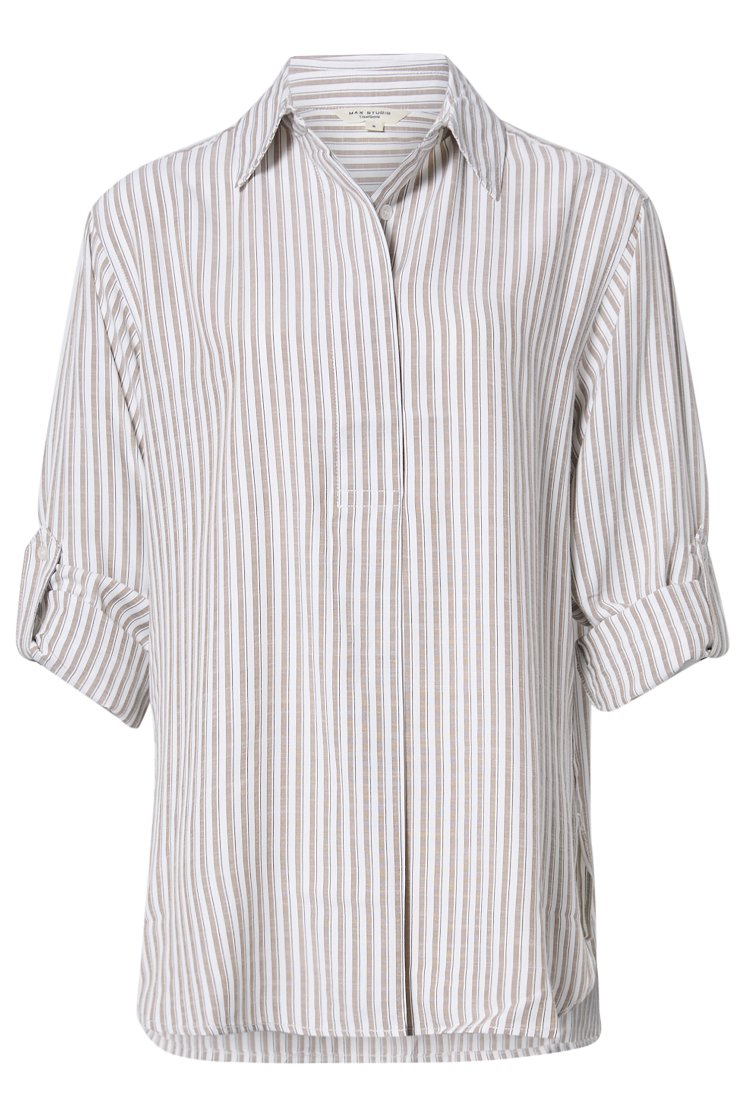 Long Sleeve Striped Collared Shirt