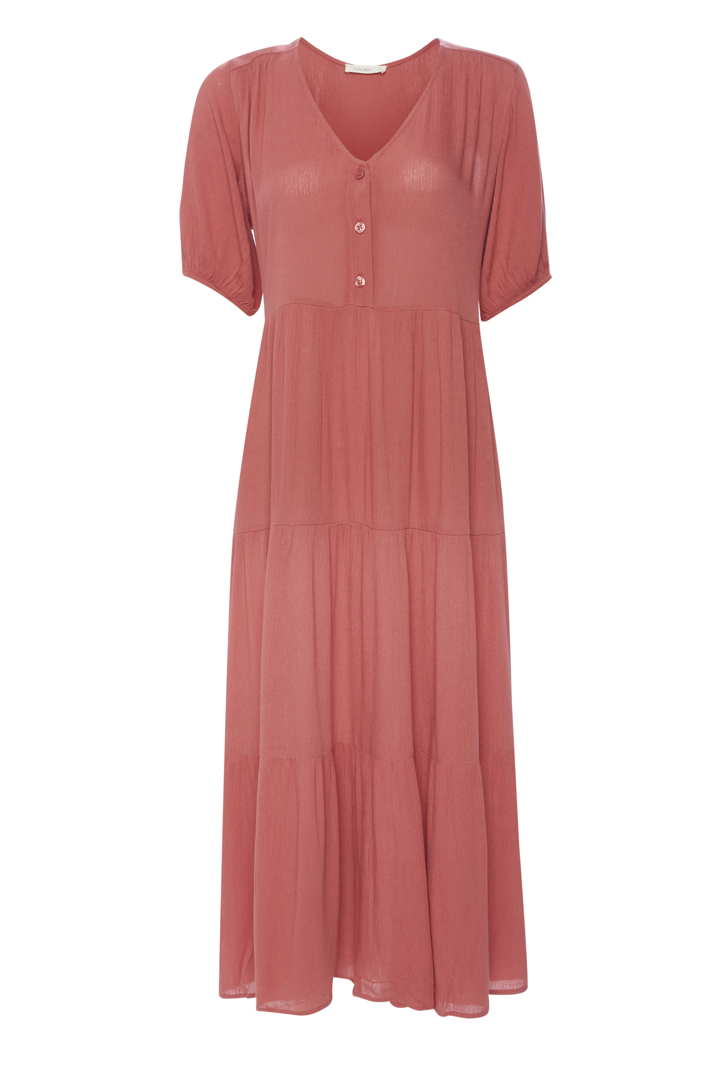Tiered Short Sleeve Midi Dress