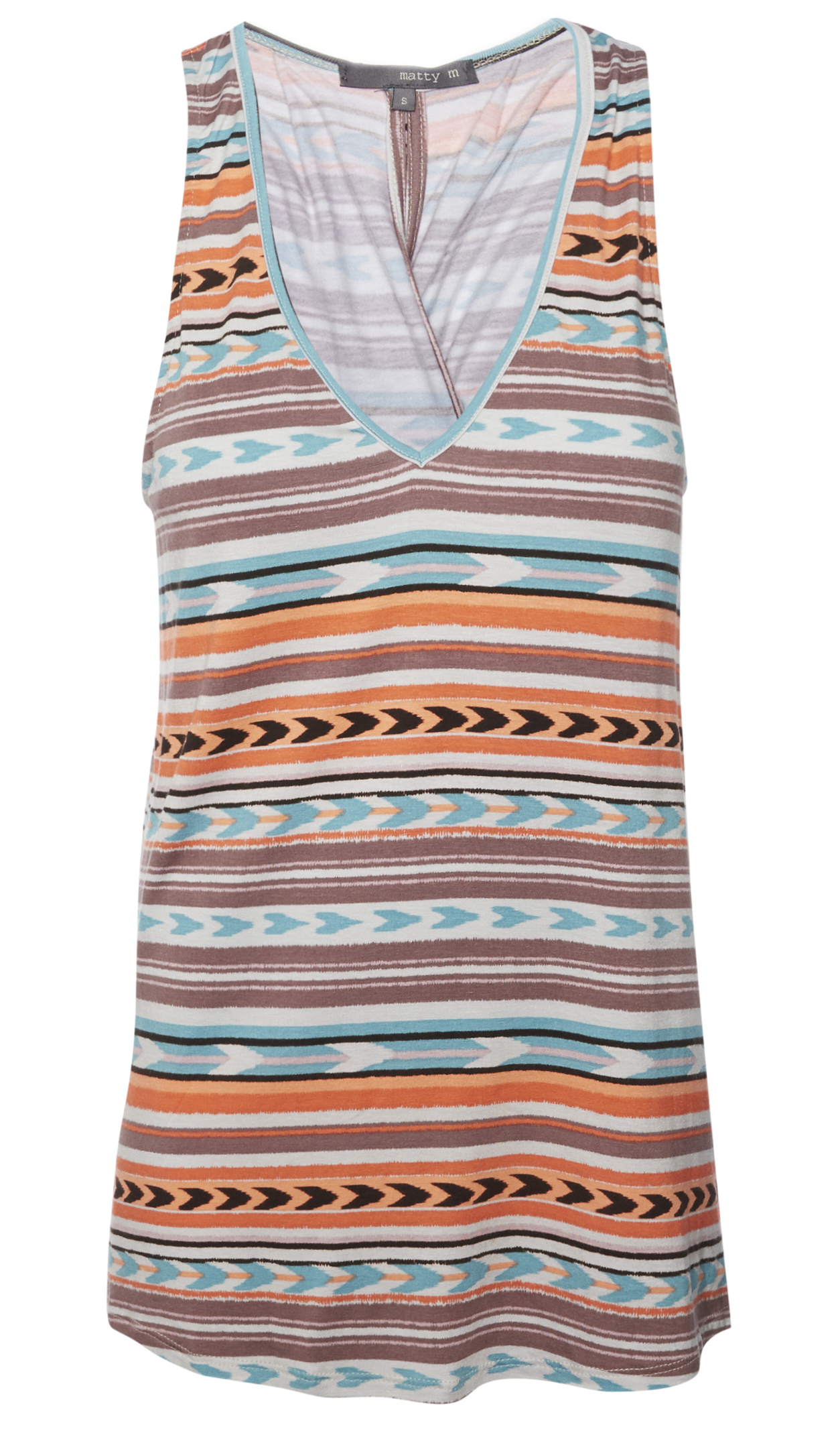 Matty M V-Neck Overlap Back Printed Tank