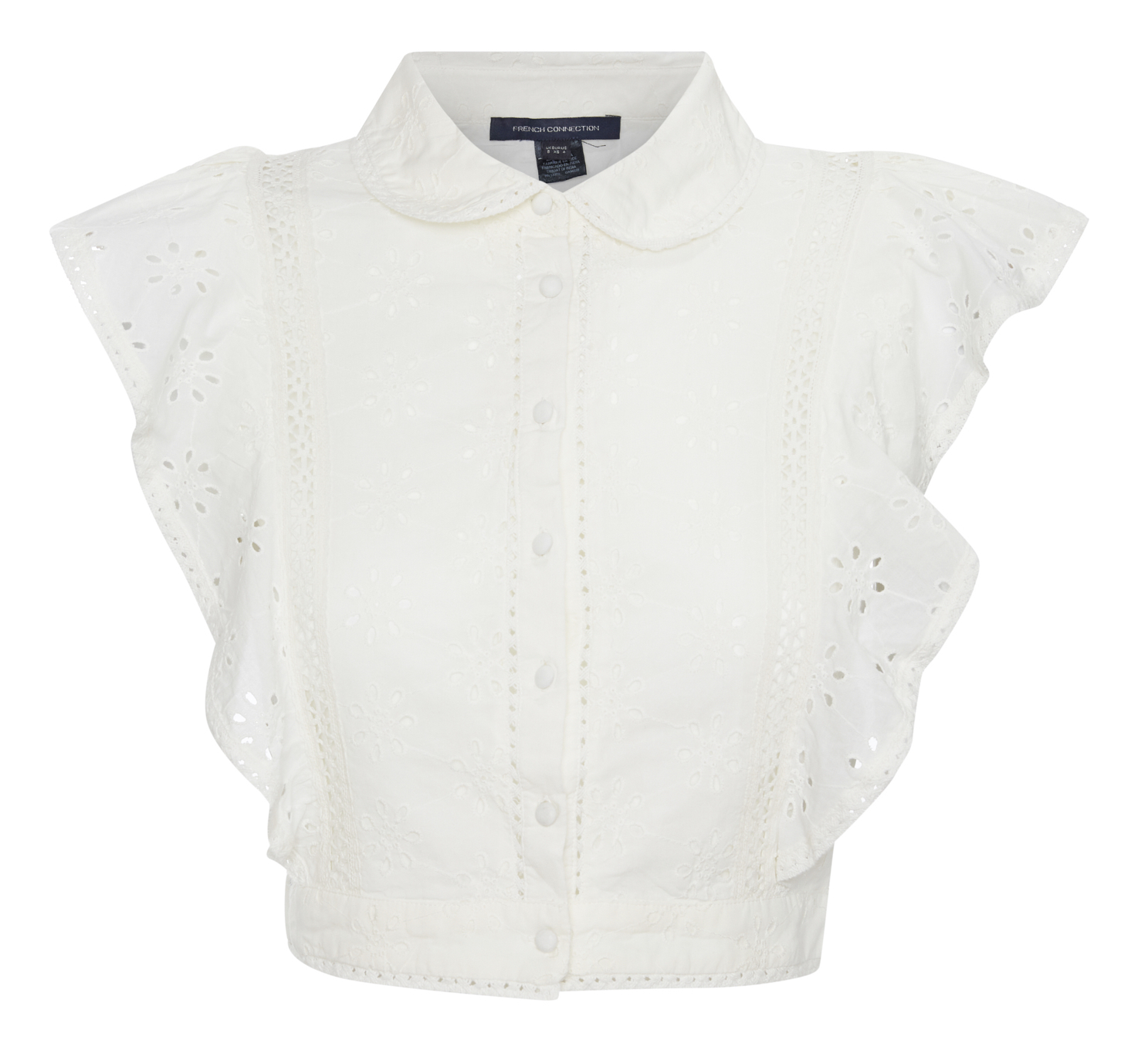 French Connection Broderie Anglaise Cropped Top