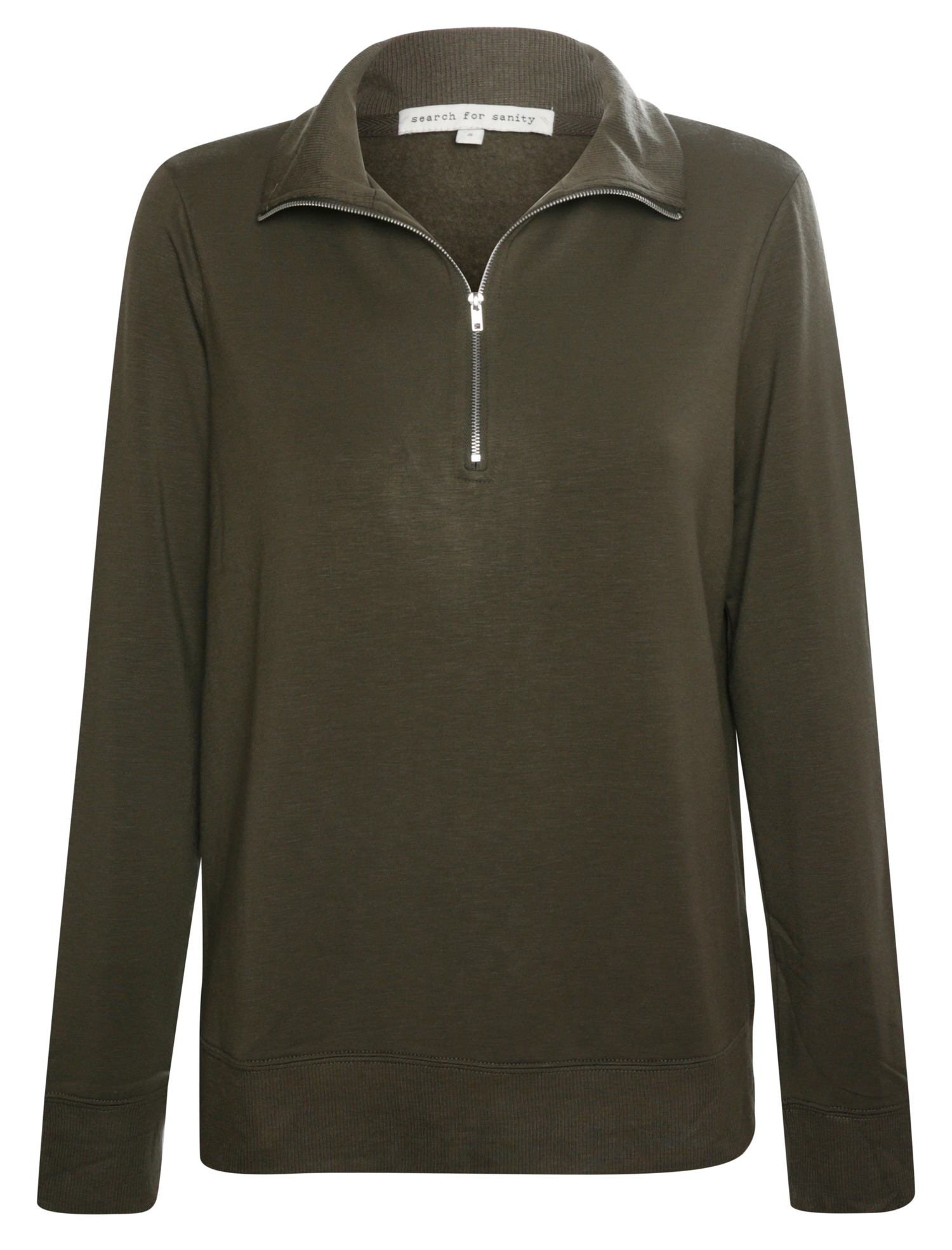 Super Soft Half Zip Rib Collar Sweatshirt