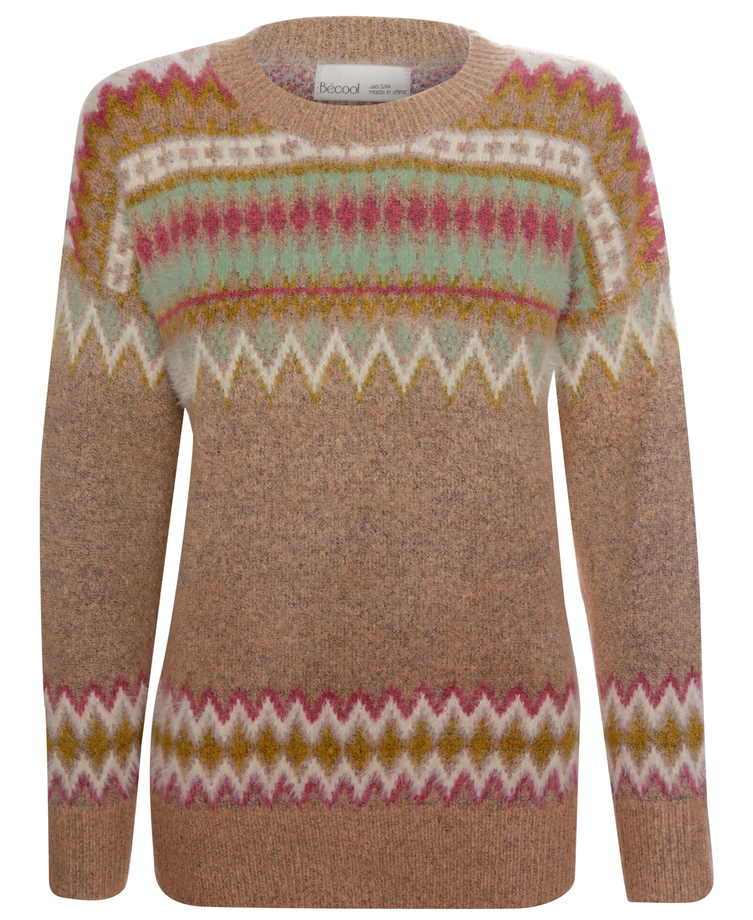 Fair Isle Fuzzy Sweater