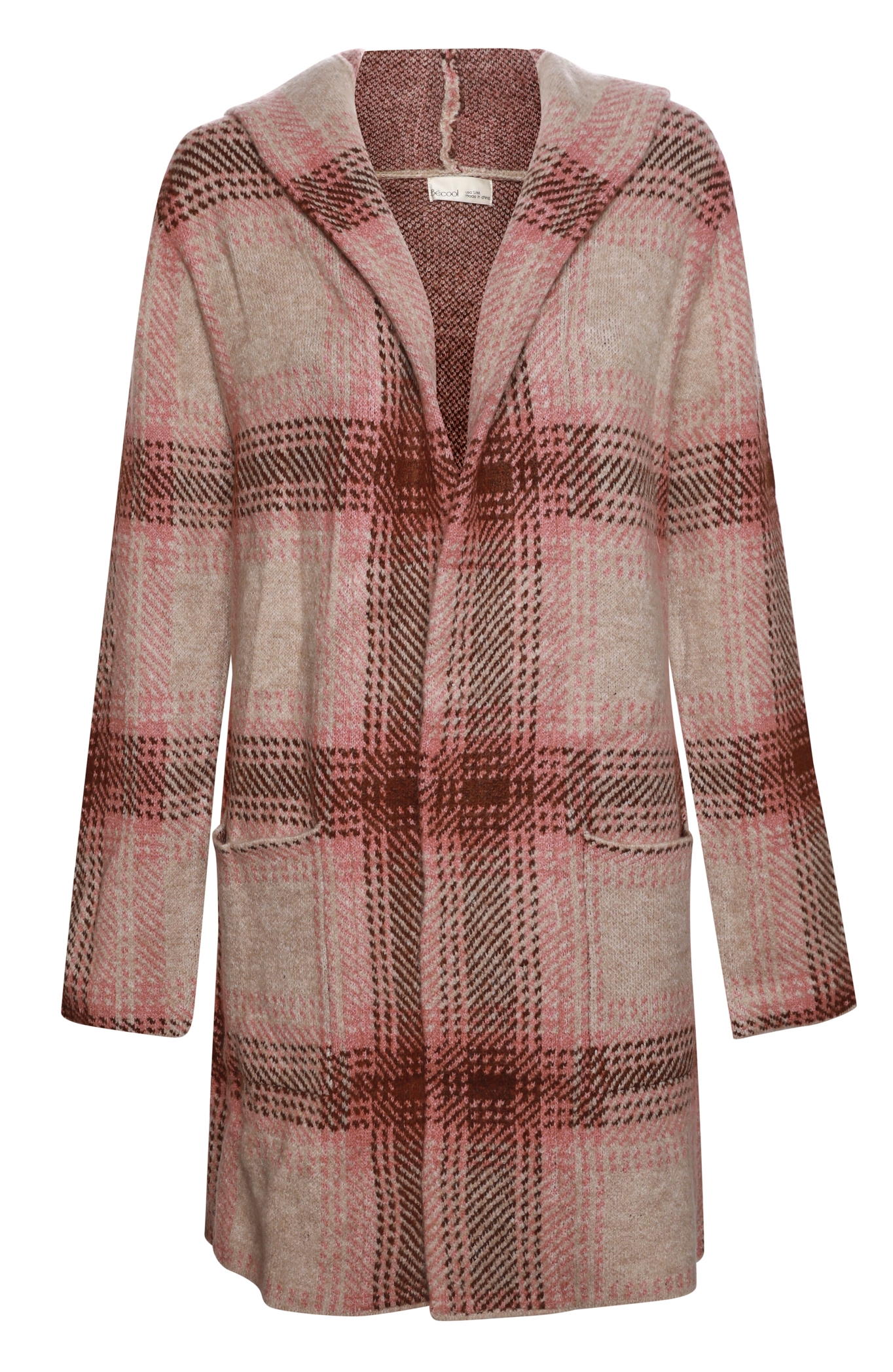 Plaid Knit Coat