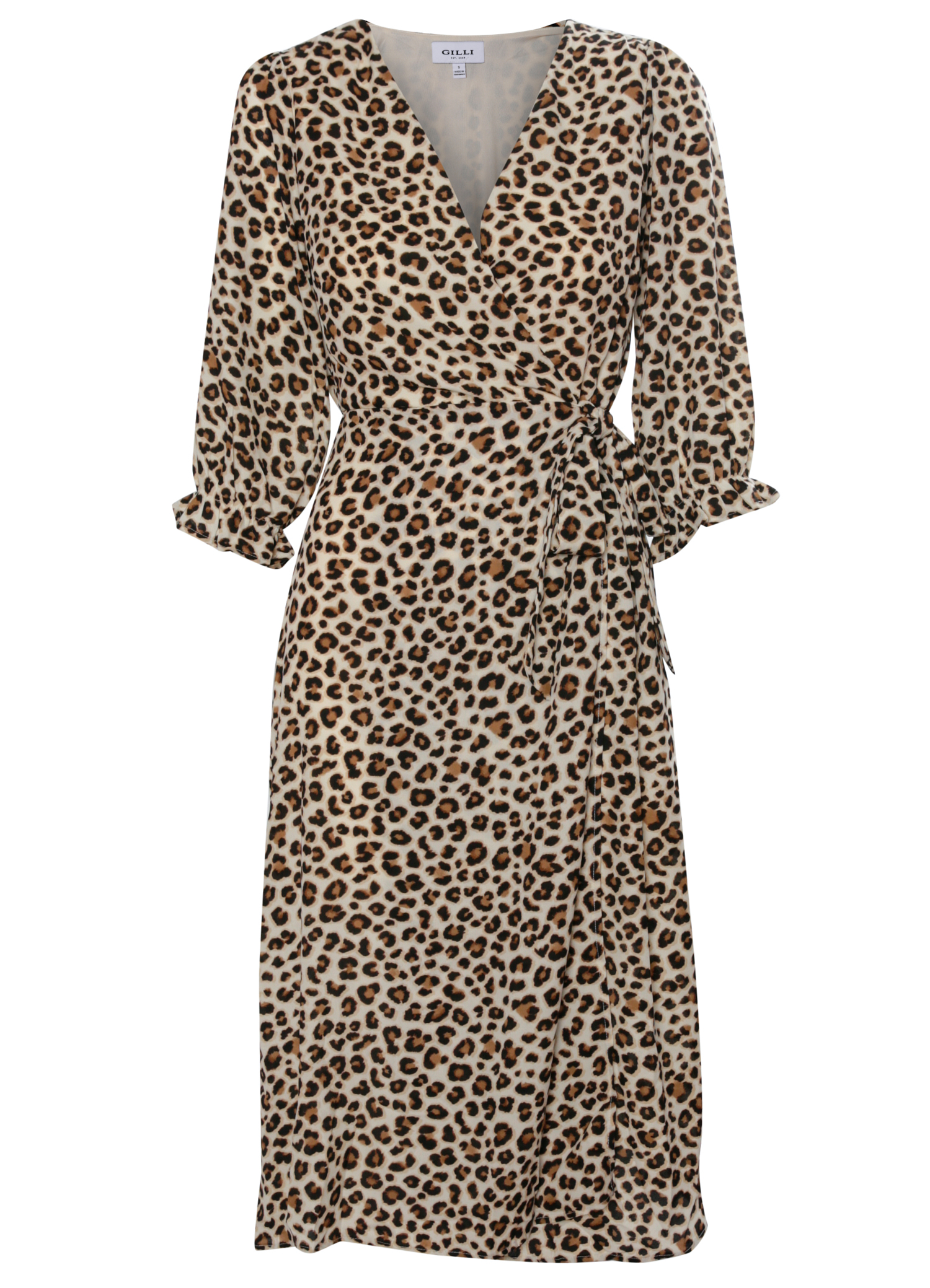 Cheetah Faux Wrap Print Dress