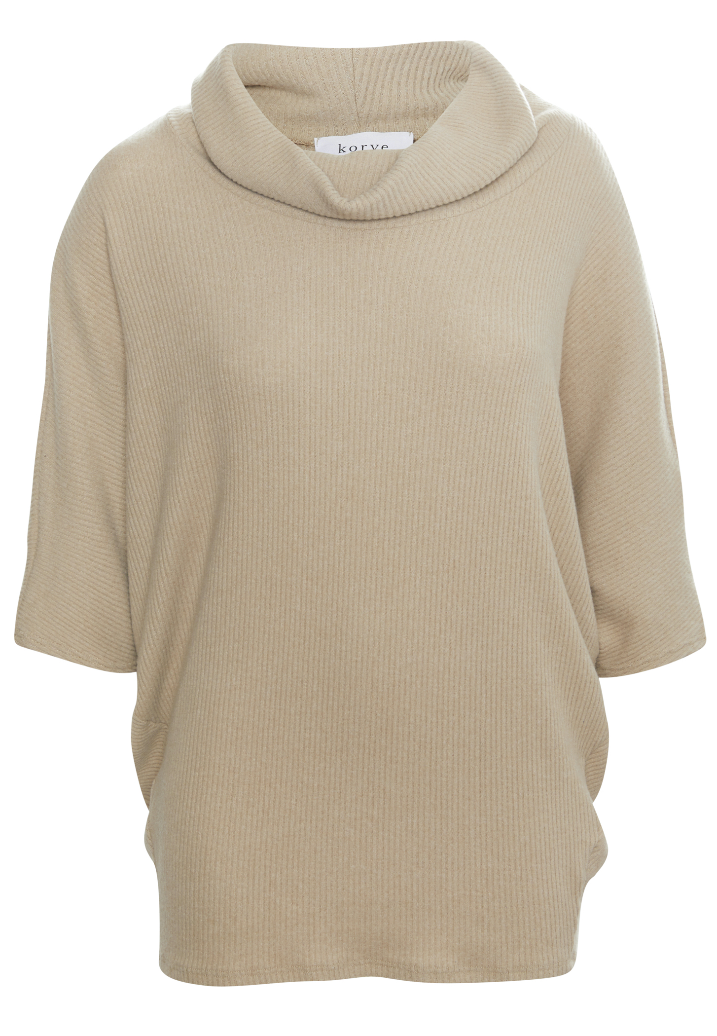 Cowl Neck 3/4 Sleeve Brushed Top