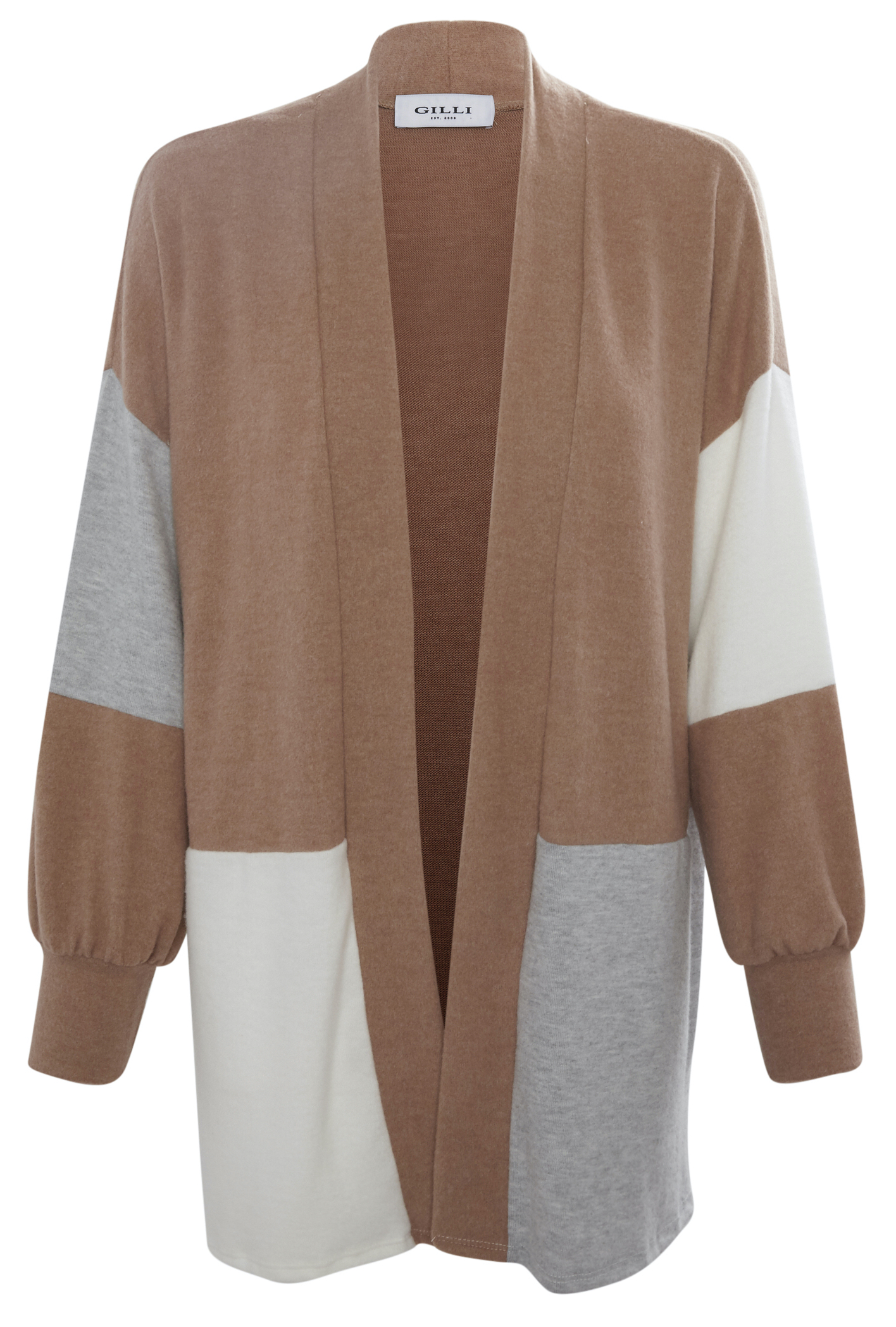 Color Block Brushed Cardigan