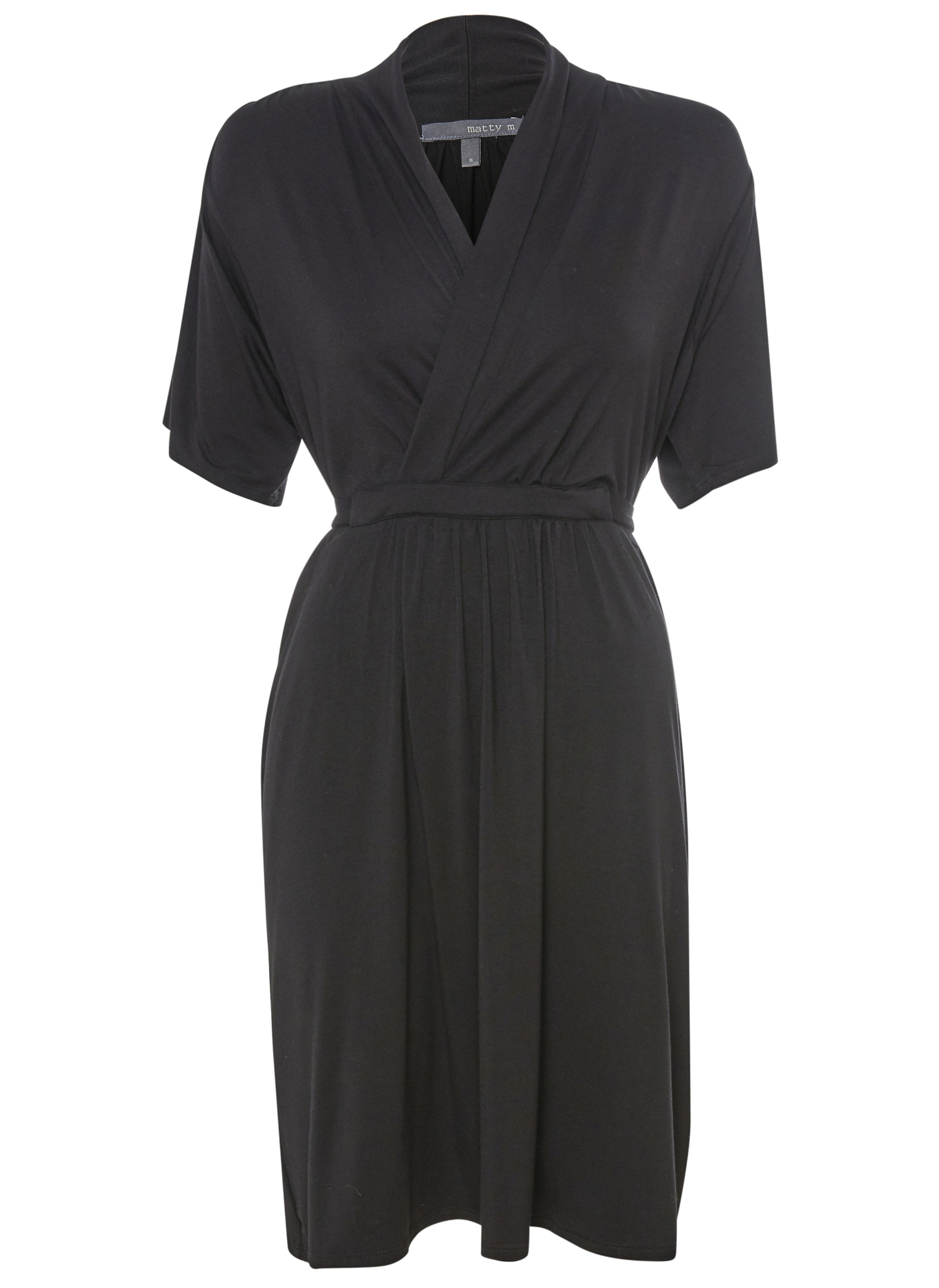 Matty M Flutter Sleeve Wrap Midi Dress