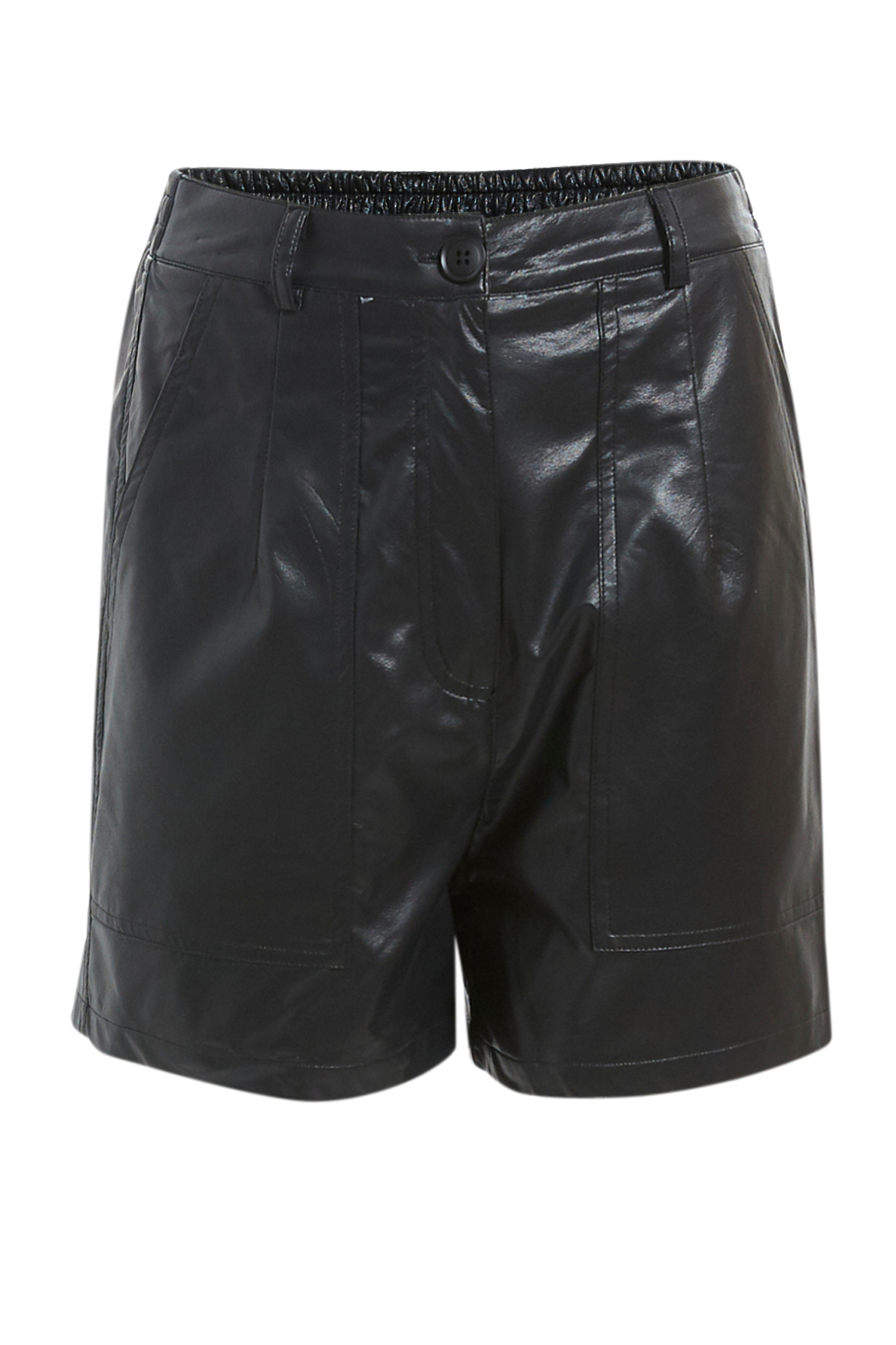 High Rise Faux Leather Shorts