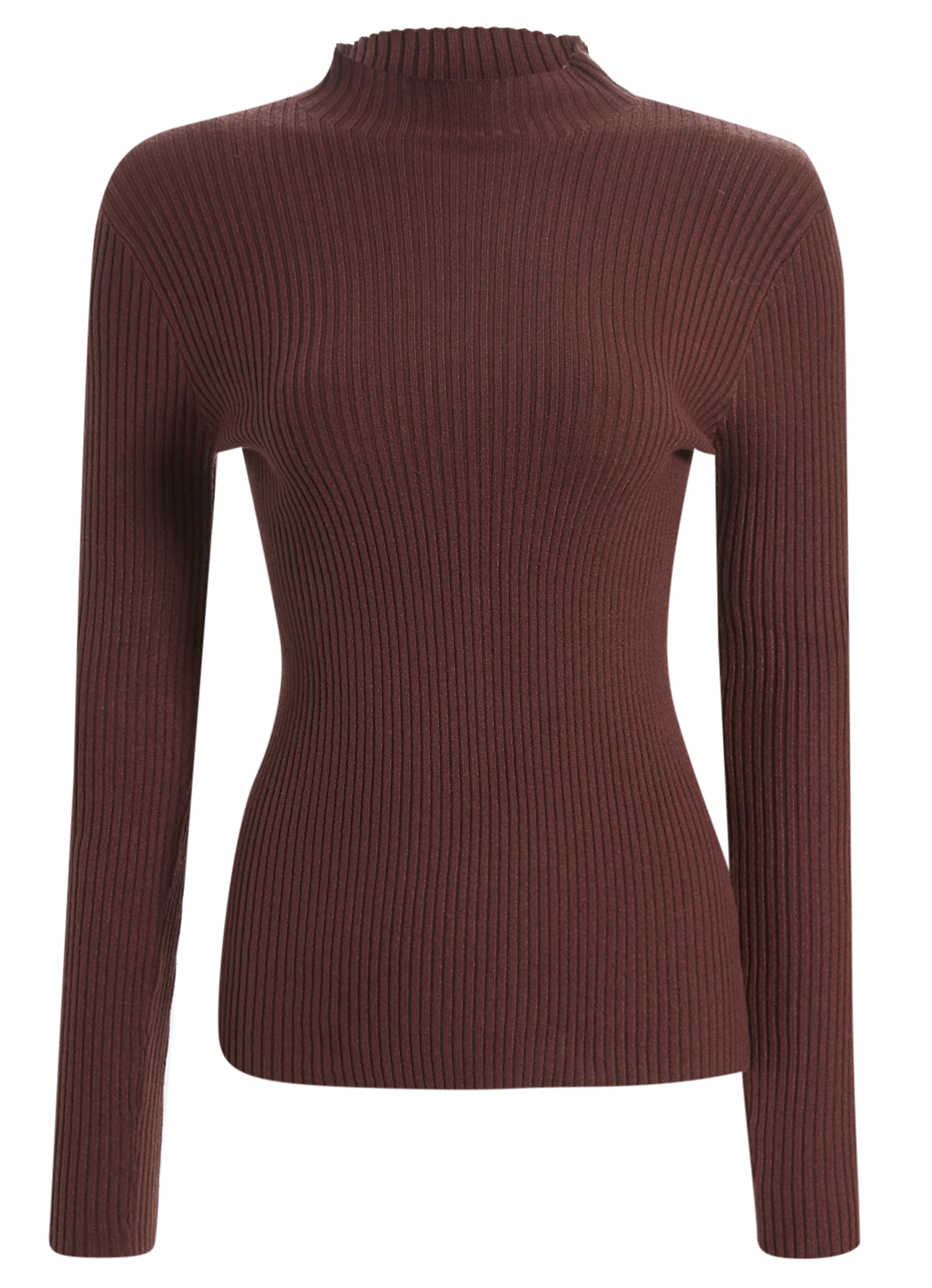 Long Sleeve Ribbed Mock Neck