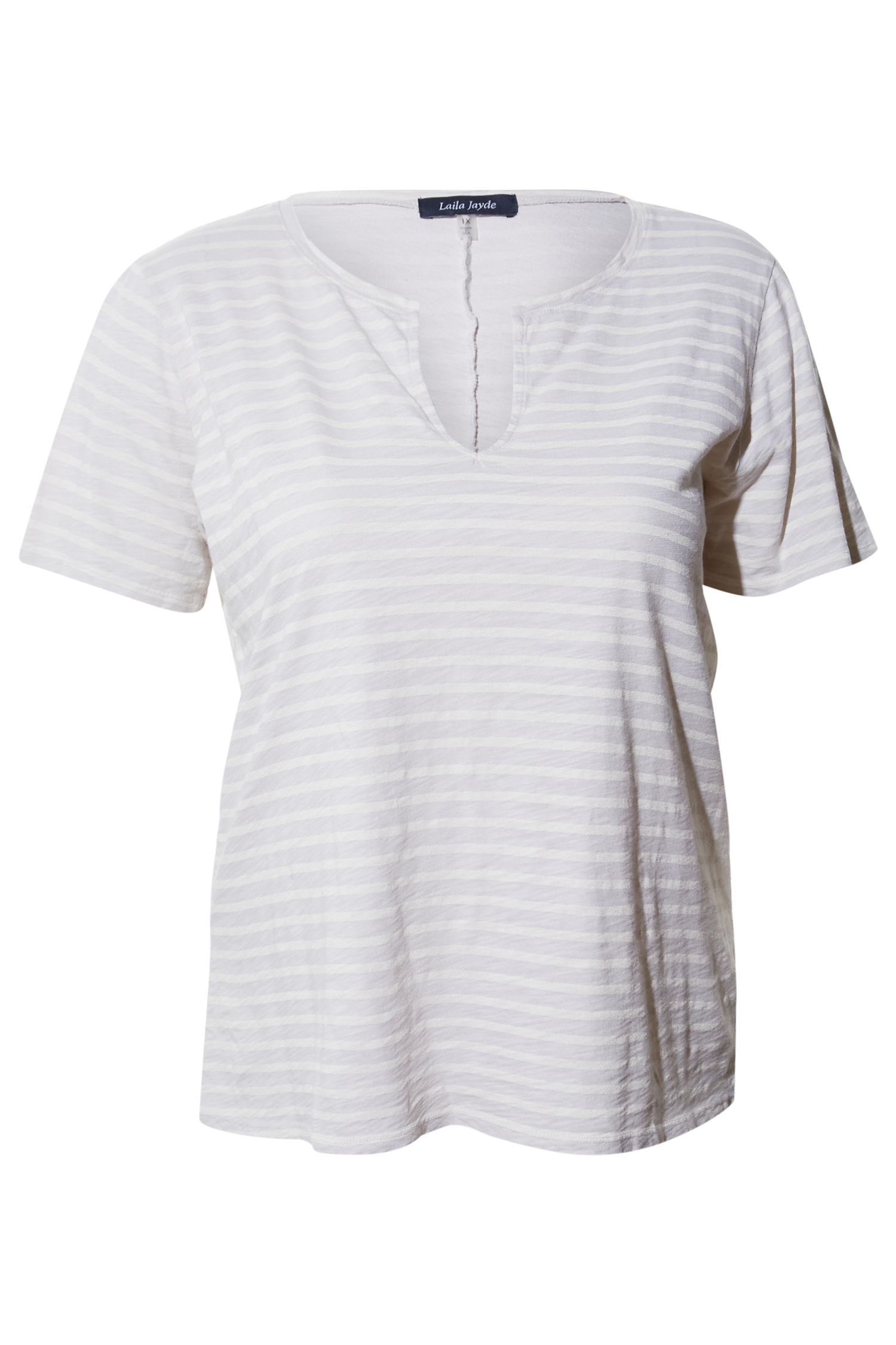 Mariner Stripe Split Neck Top