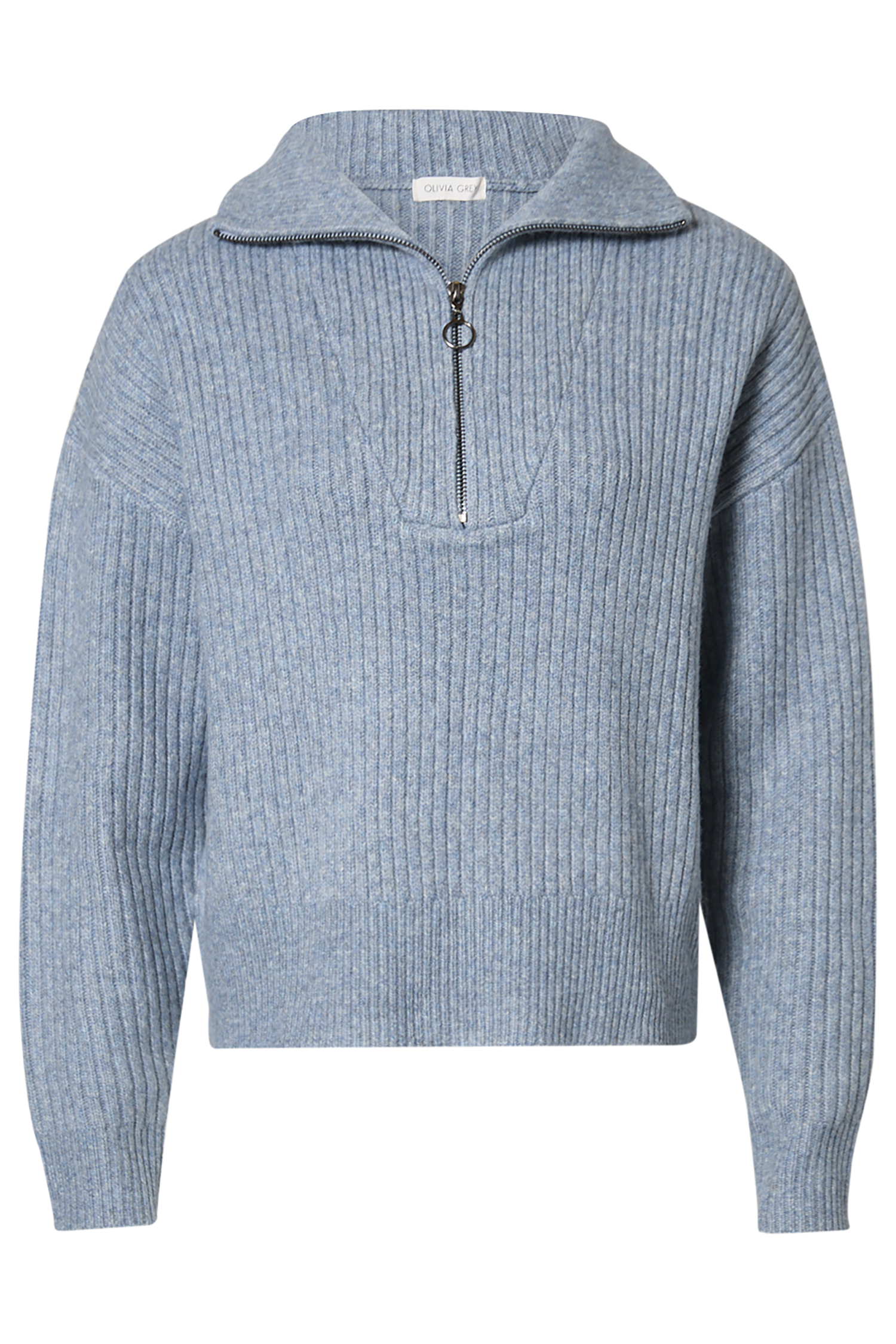 Half Zip Ribbed Sweater