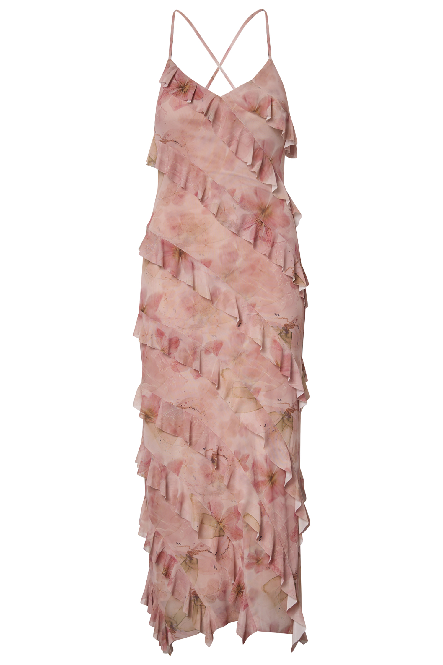 Ruffled Mesh Dress