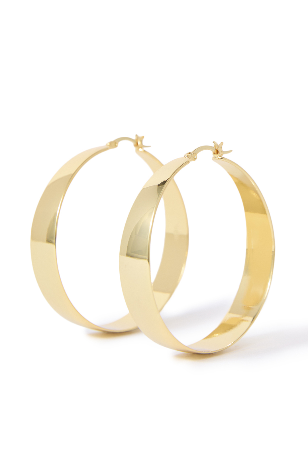 Large flat hoop earrings