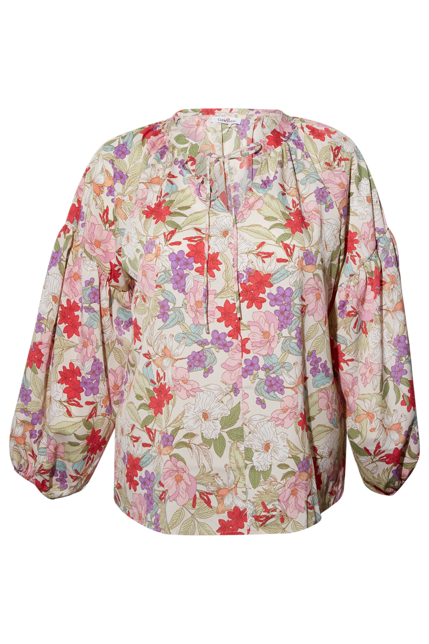 Split Neck Floral Blouse