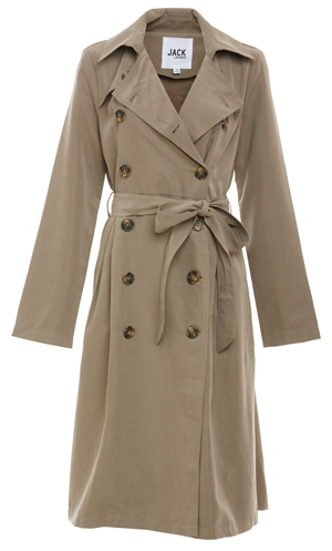 Jack by BB Dakota Double Breasted Belted Trench Coat