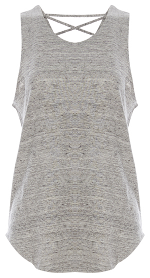Chaser Linen Jersey Lace Back Muscle Tank