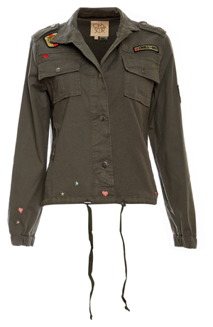 Chaser Vintage Canvas Military Jacket with Patches