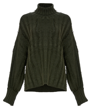 Cuffed Sleeves Turtleneck Sweater