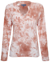 Democracy Split Neck Tie Dye Long Sleeve