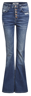 High Rise Button Fly Flare Jean