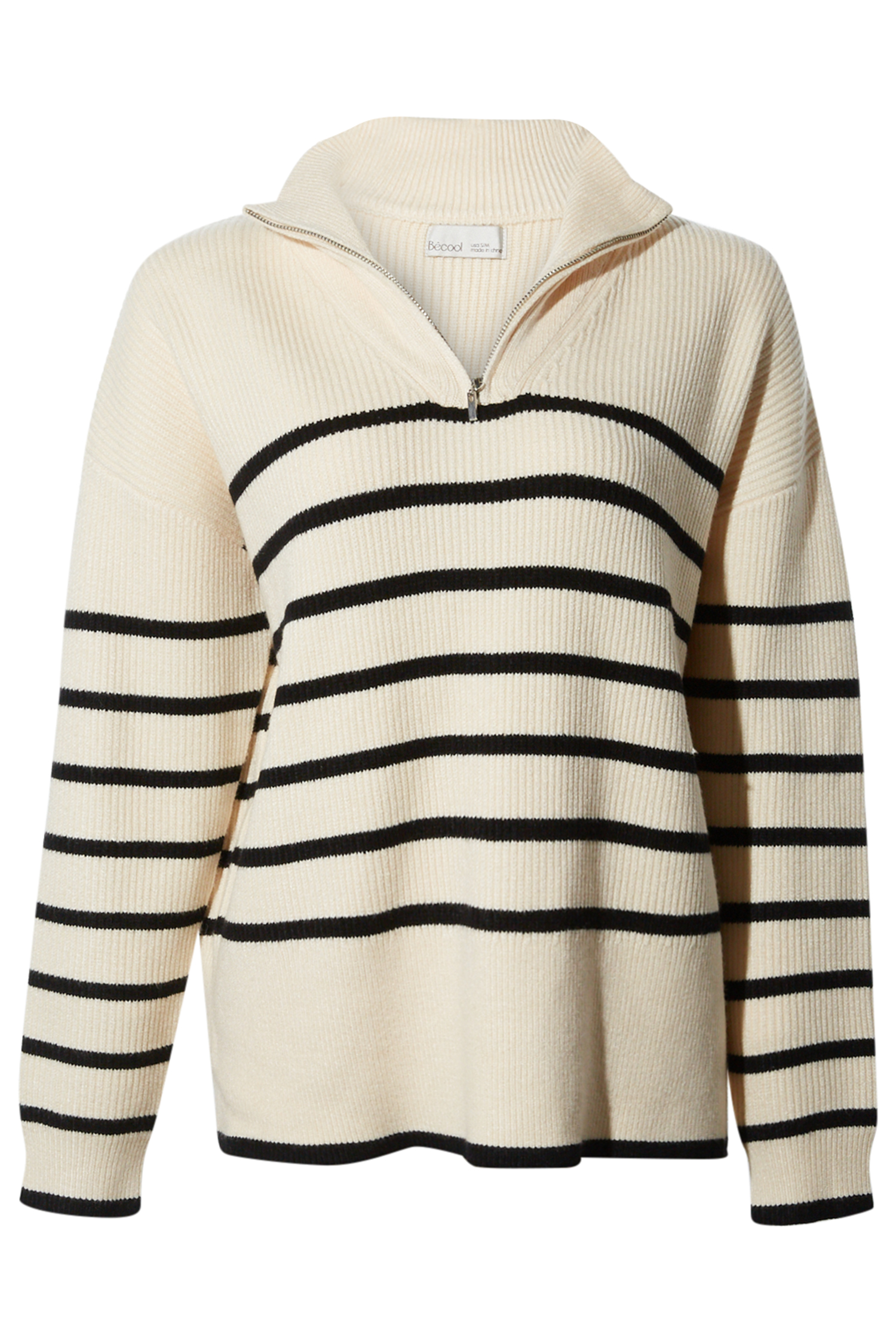 Striped Quarter Zip Sweater