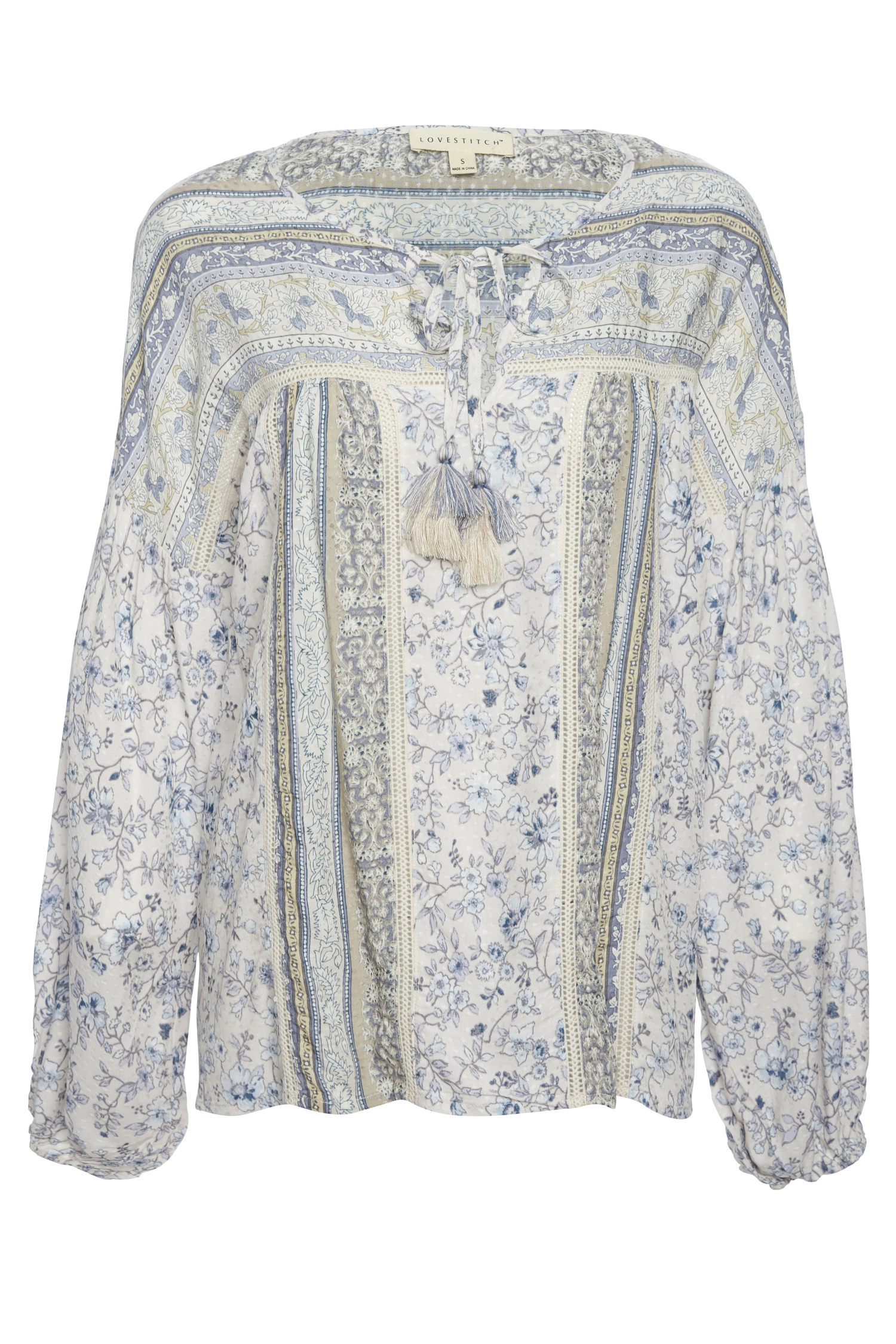 Mixed Floral Print Long Sleeve Top