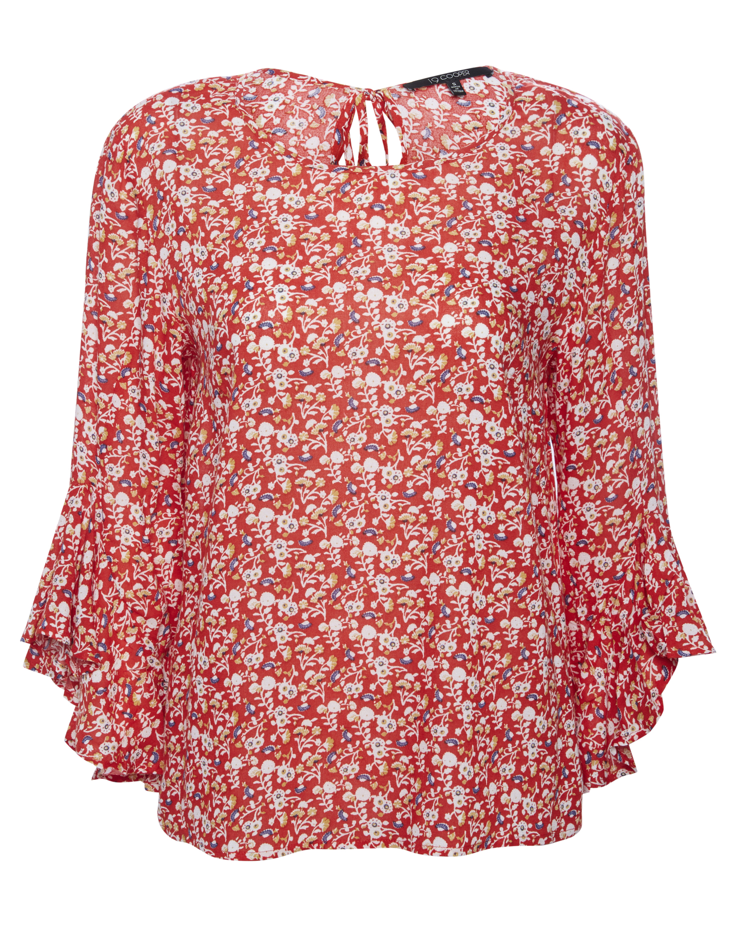 Collective Concepts Bell Sleeve Floral Printed Top