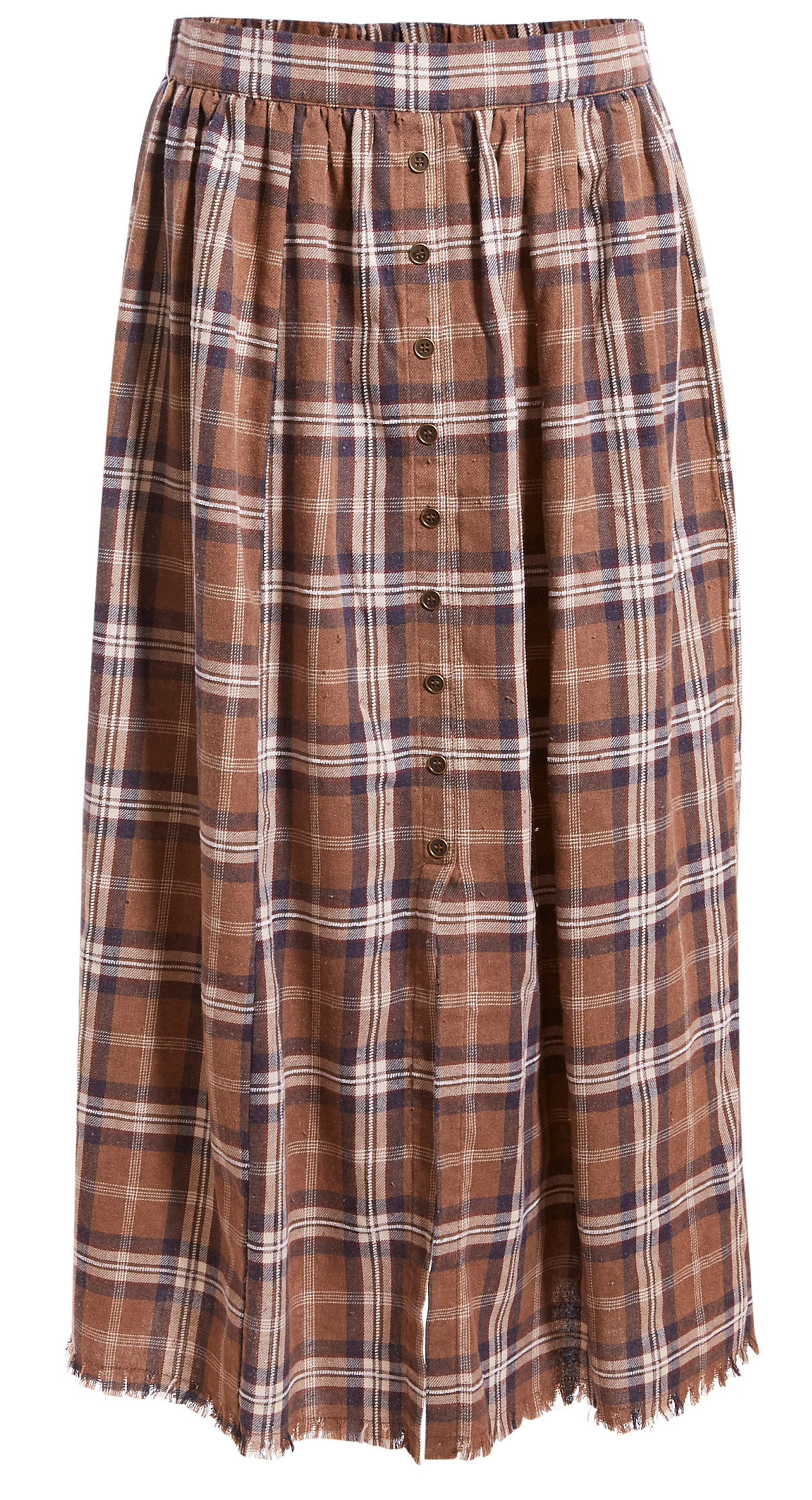Plaid Button Down Skirt