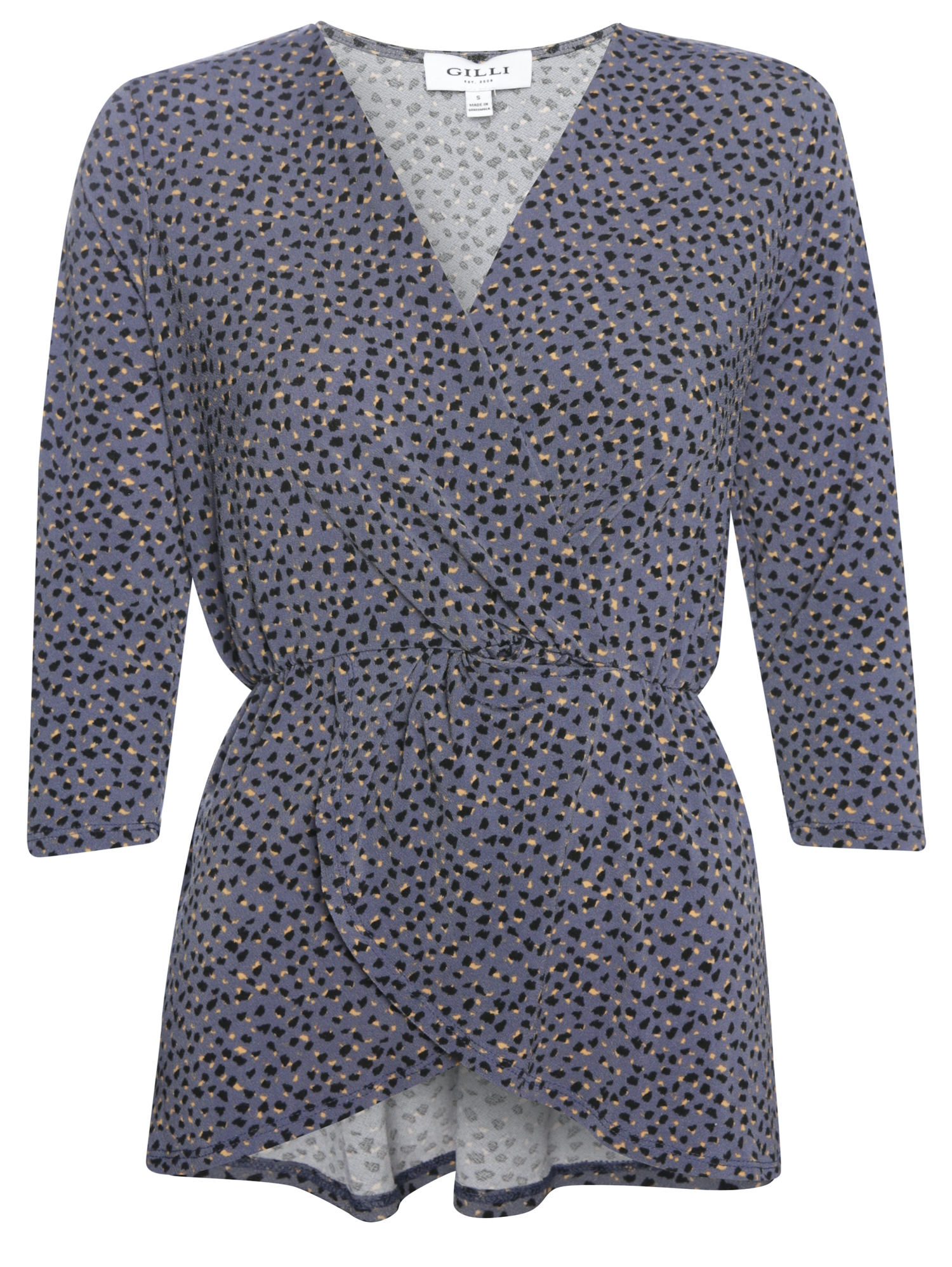 3/4 Sleeve Printed Peplum Top