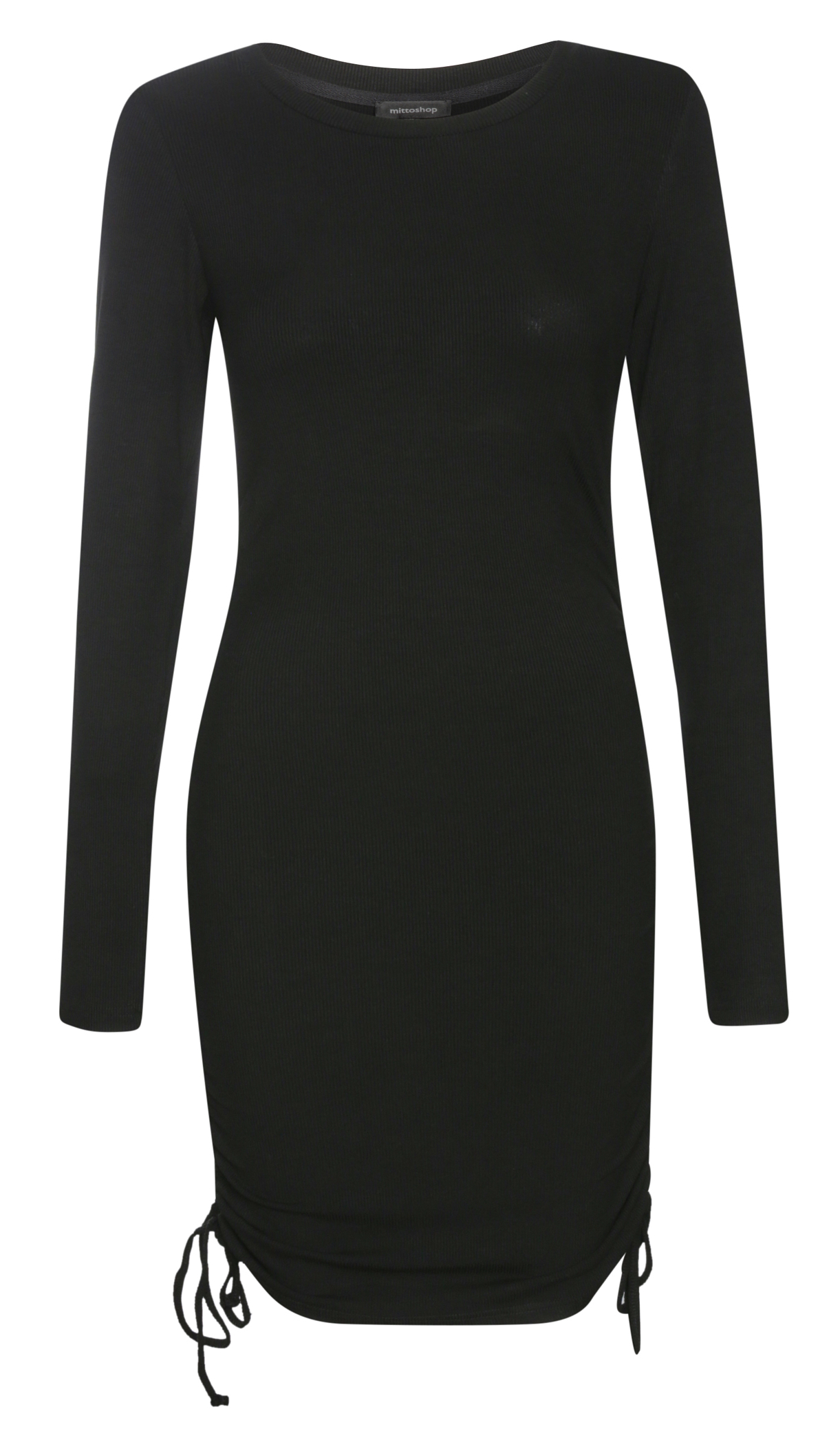 Ruched Side Long Sleeve Dress