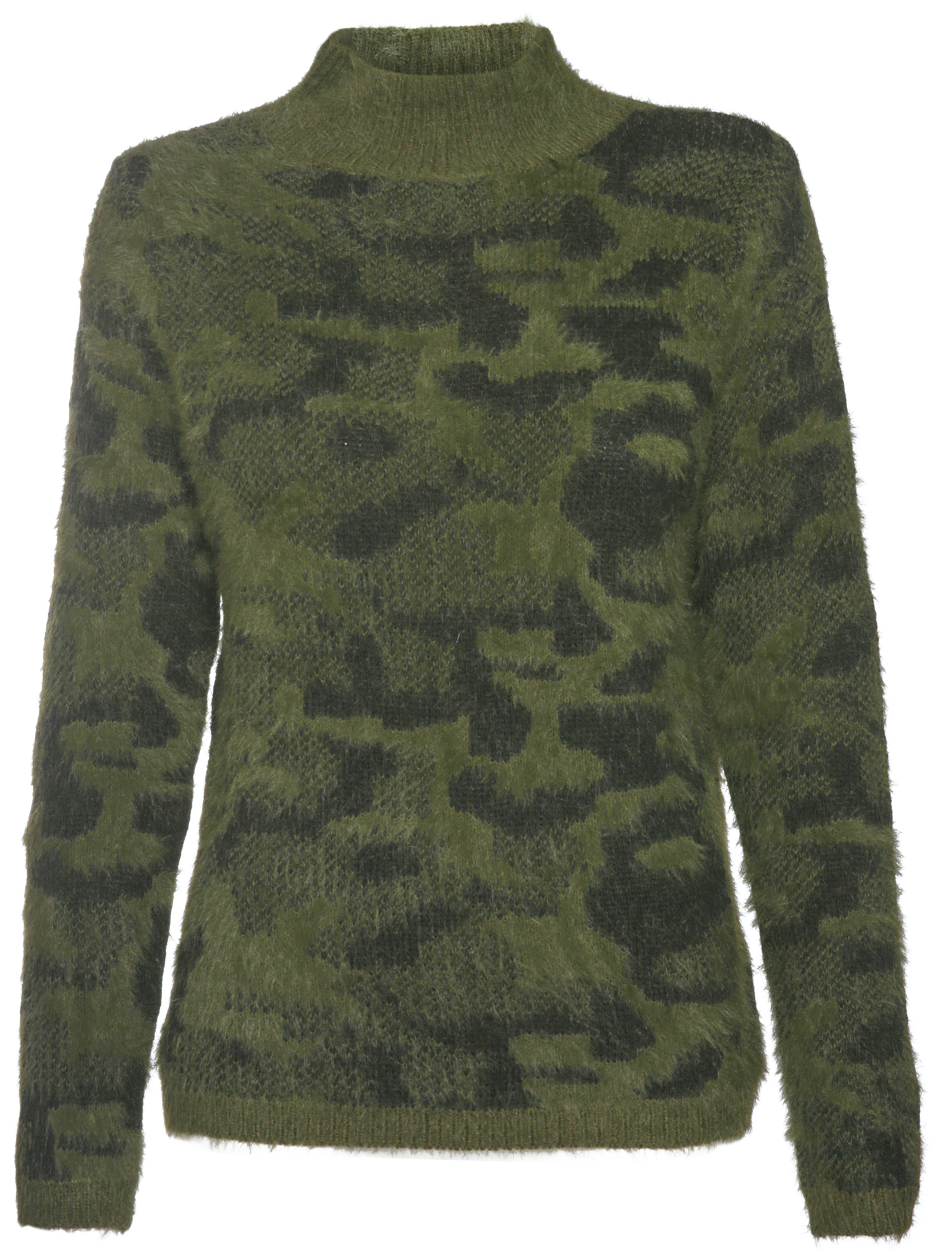 Fuzzy Printed Pullover