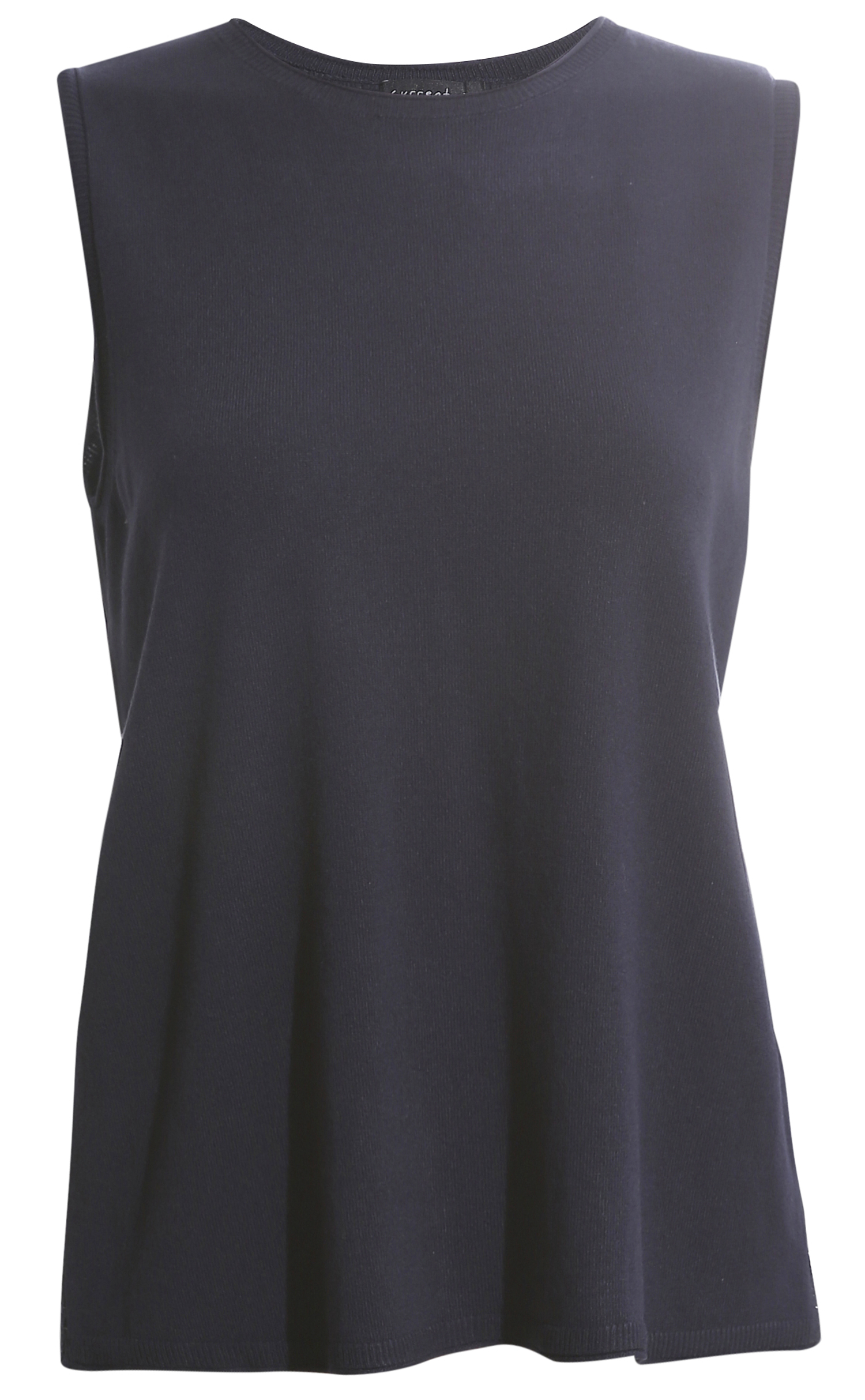 Sleeveless Sweater Top with Contrast Back