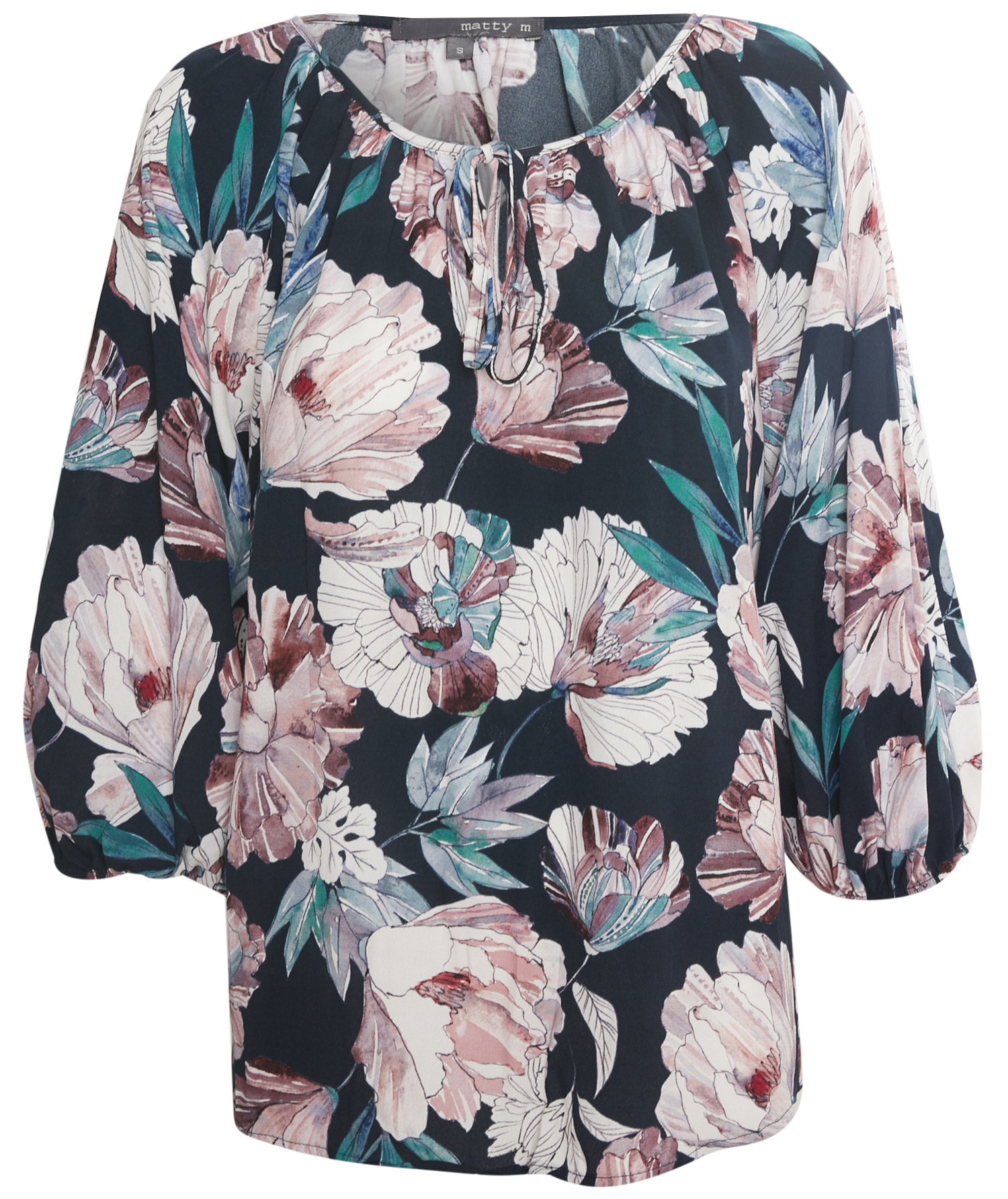 Matty M 3/4 Sleeve Floral Top