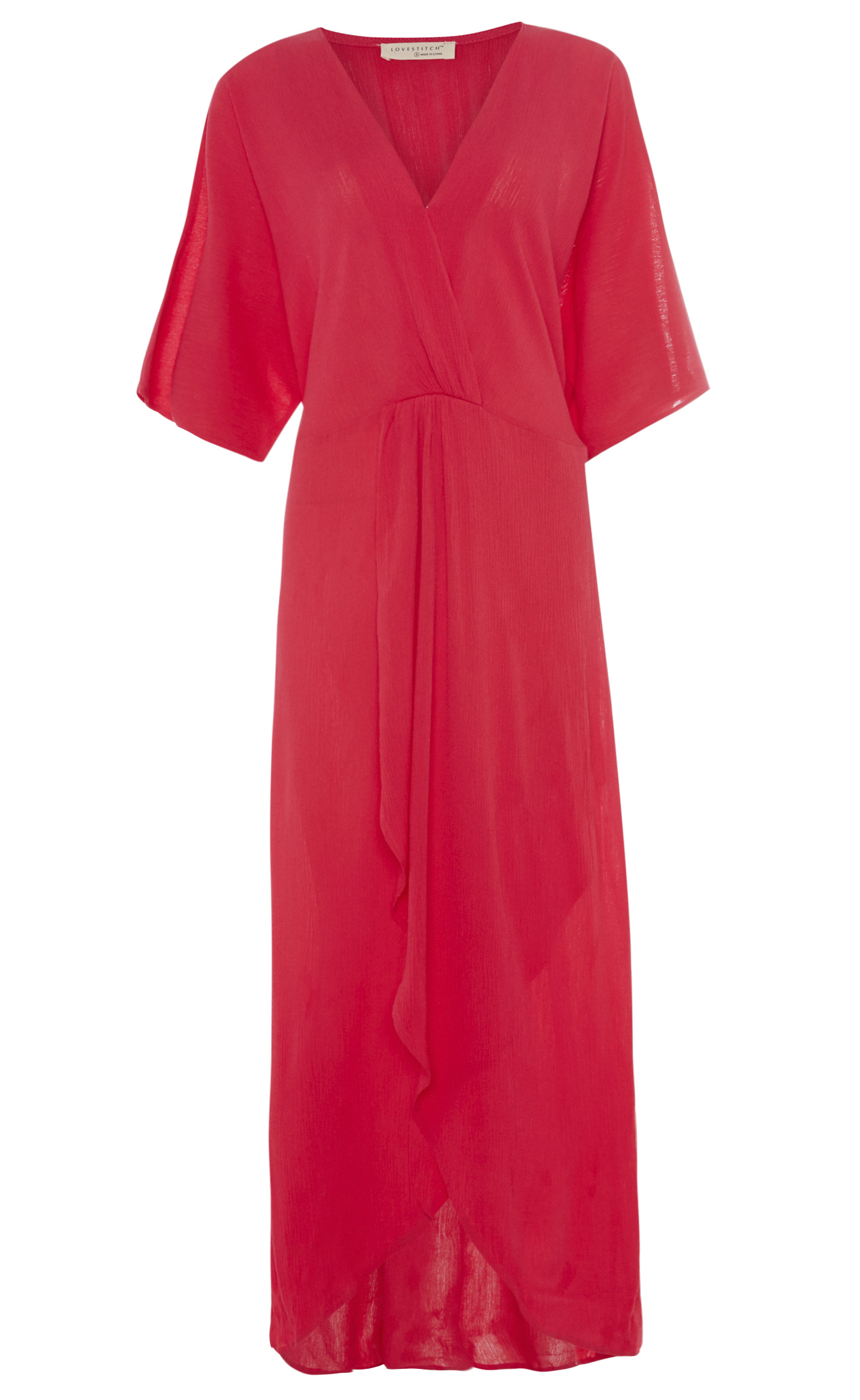 Surplice Neckline Midi Dress