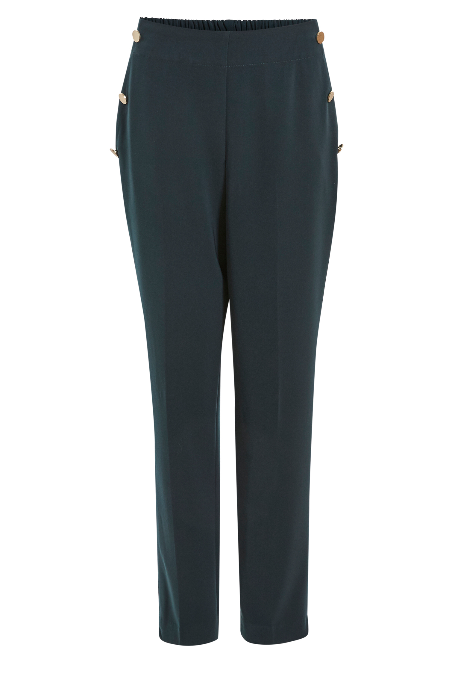 Skies are Blue High Rise Pants With Button Detailing