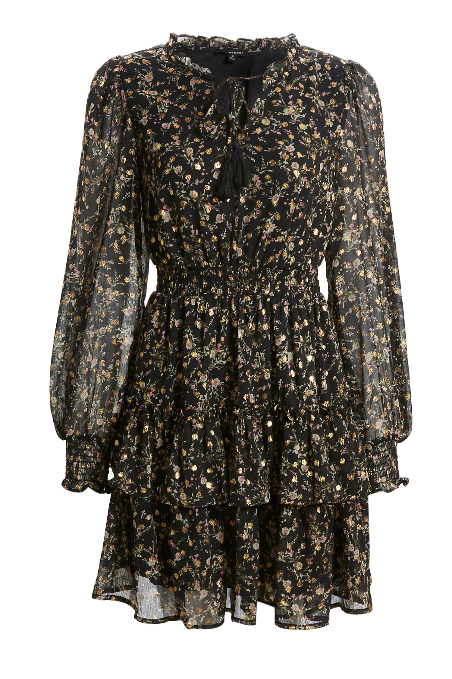 Long Sleeve Floral Print Mini Dress