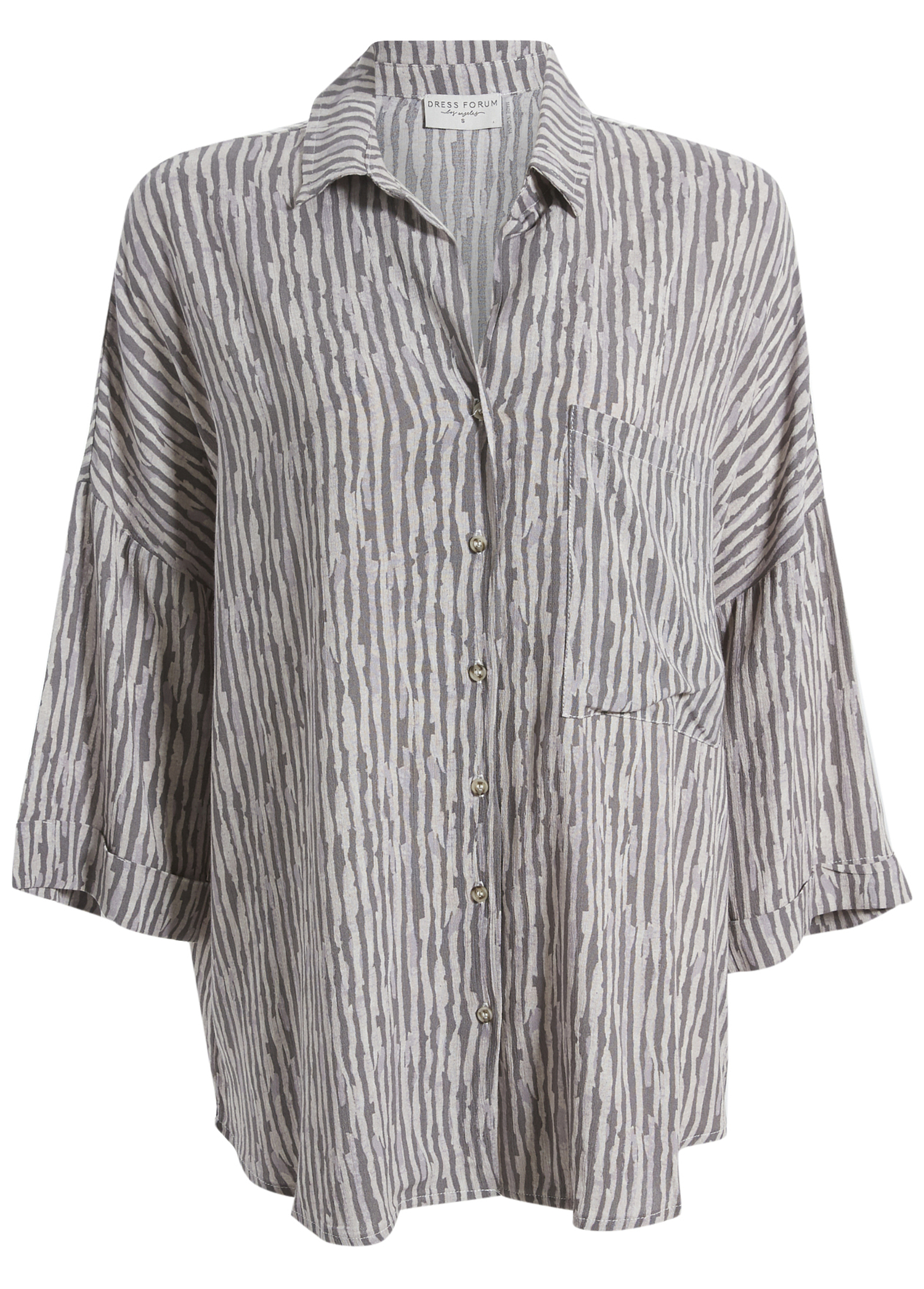 Three Quarter Cuffed Sleeve Shirt