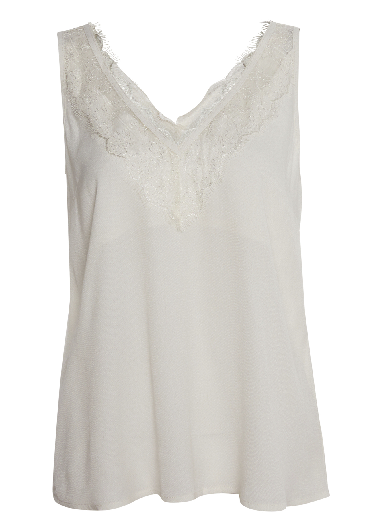 Sleeveless Lace Trim Tank