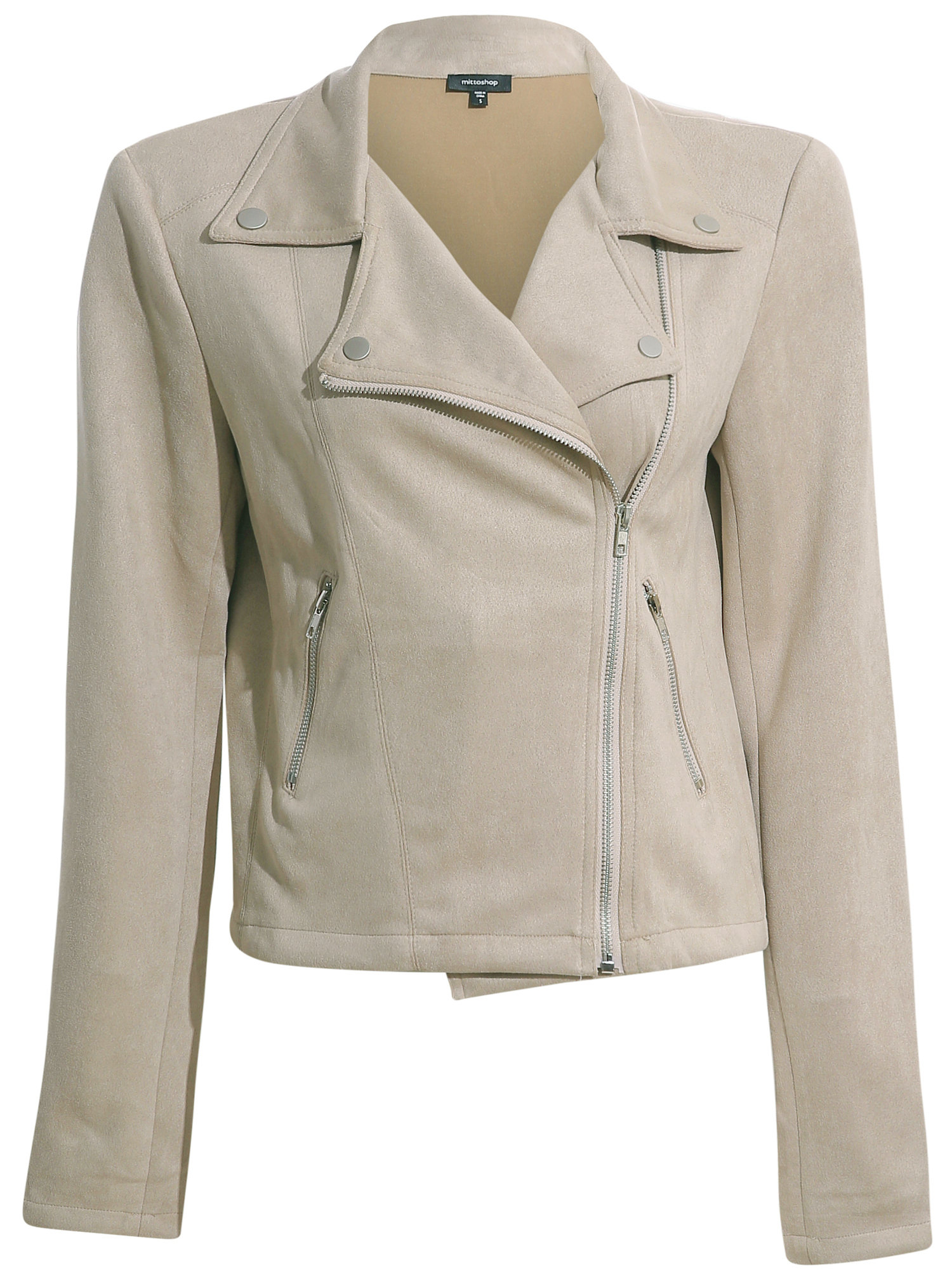 Faux Suede Moto Jacket