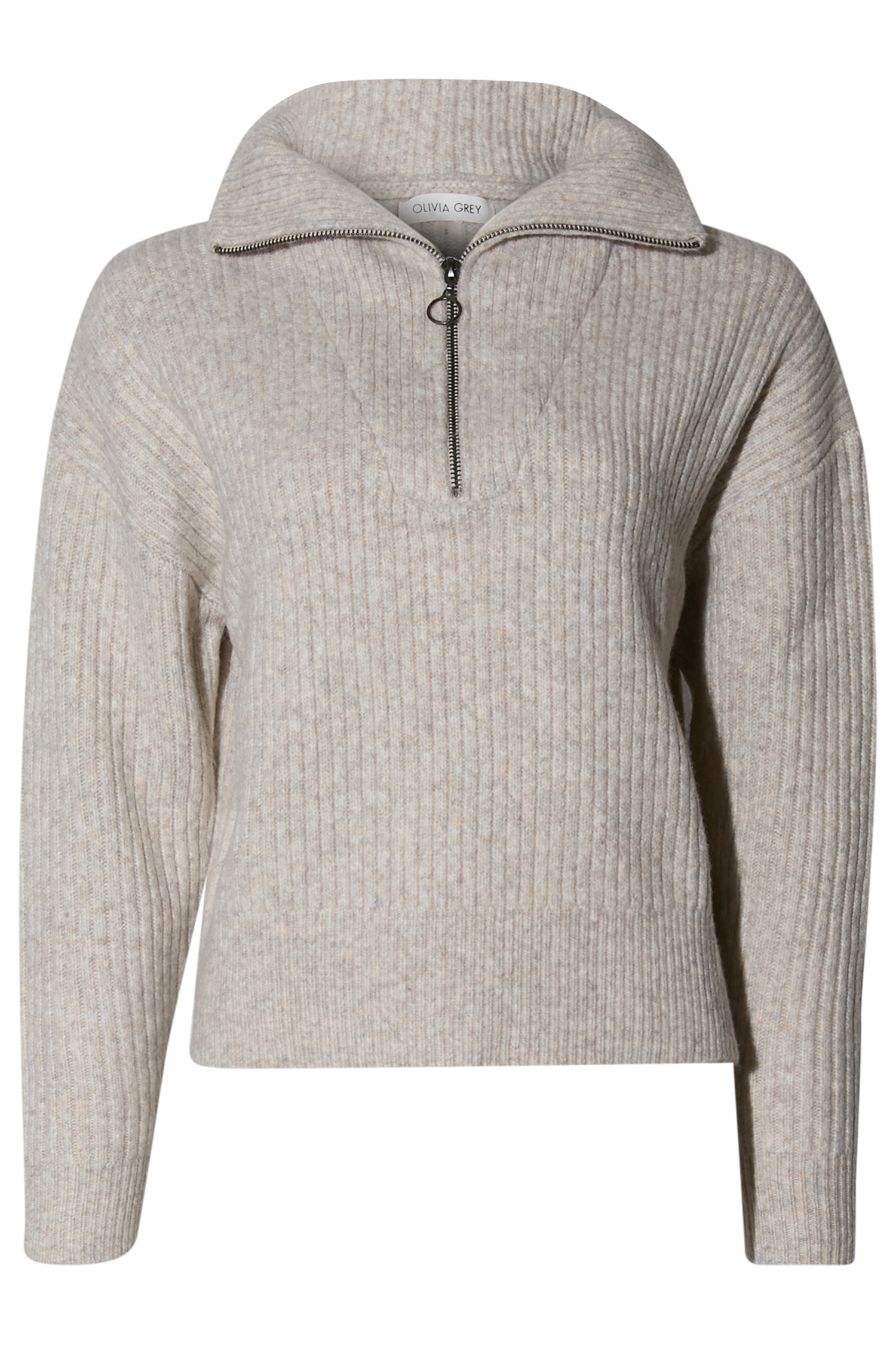 Half Zip Ribbed Sweater