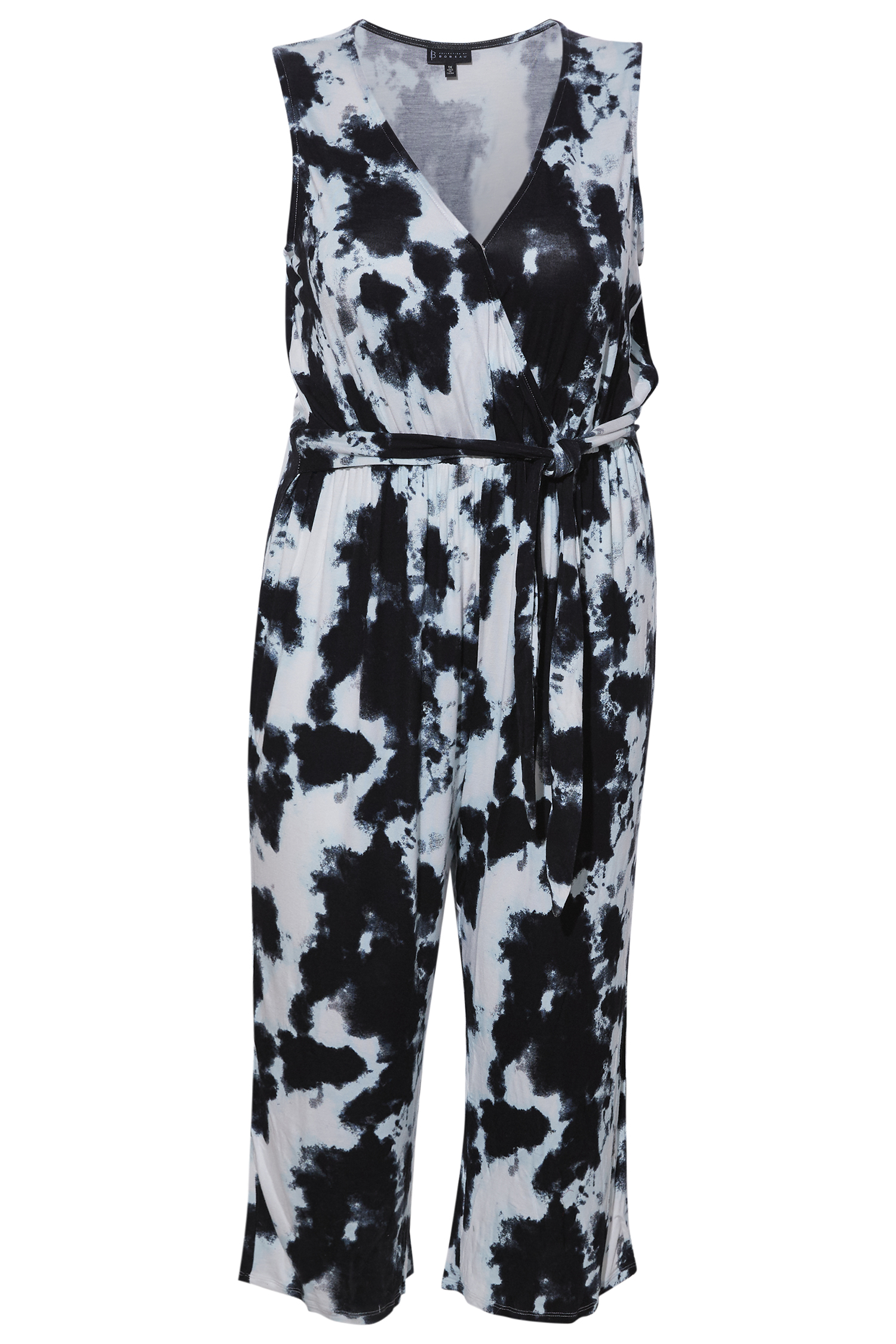 Surplice Tie Printed Jumpsuit