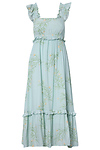 Floral Print Ruffled Sleeve Dress