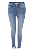 Button Up Distressed Crop Denim