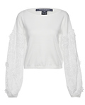 French Connection Lace Puff Sleeve Top