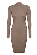 Mock Neck Ribbed Fitted Dress