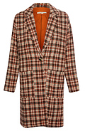 Single Button Plaid Coat