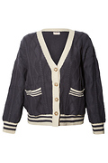 Cable Knit Contrast Cardigan