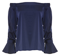 Long Sleeve Striped Off Shoulder Top